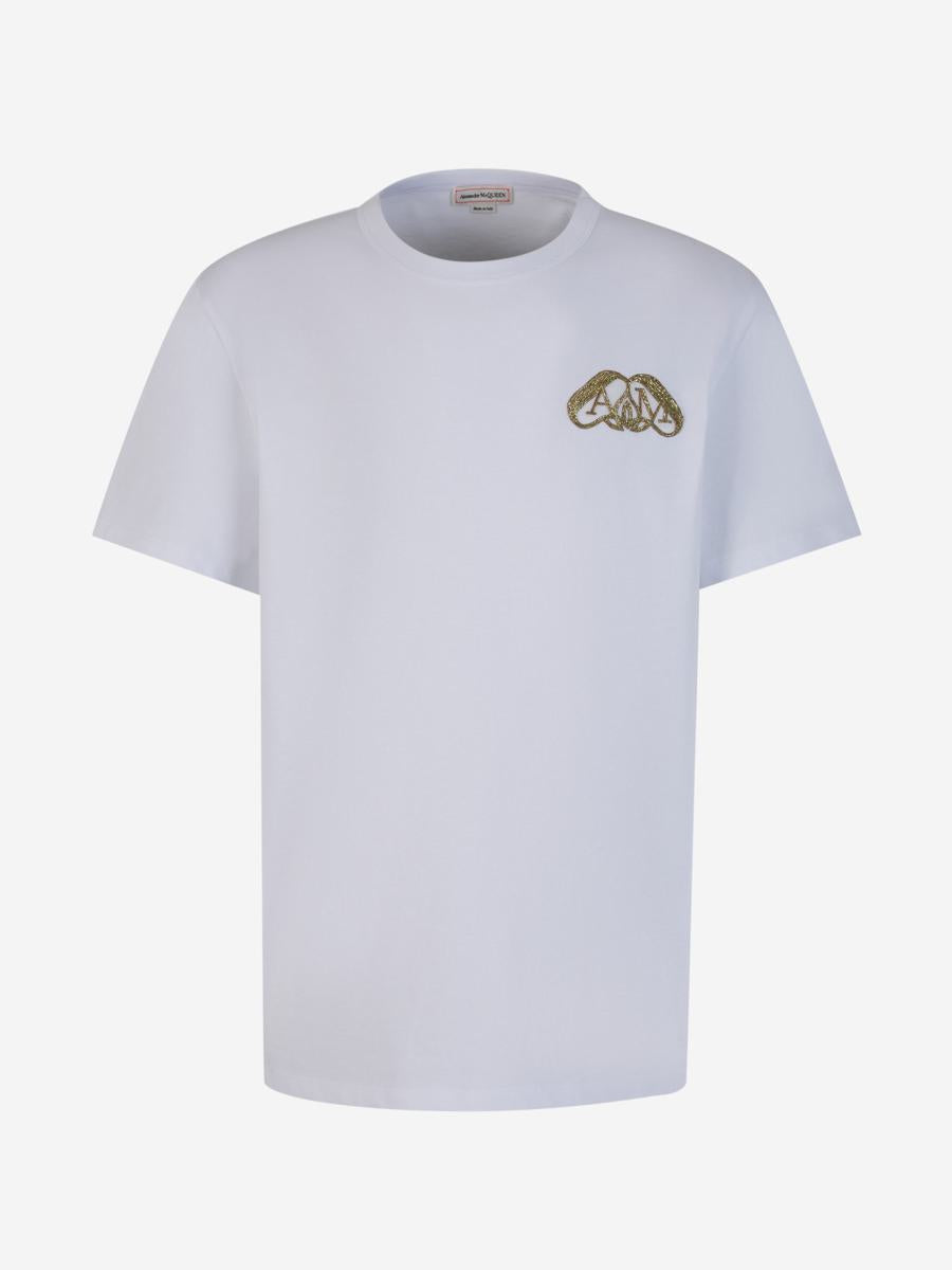 Alexander McQueen Embroidered Cotton T-Shirt