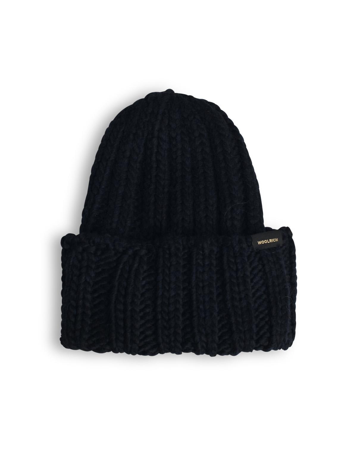 Woolrich Logo Patch Turn-up Hem Beanie