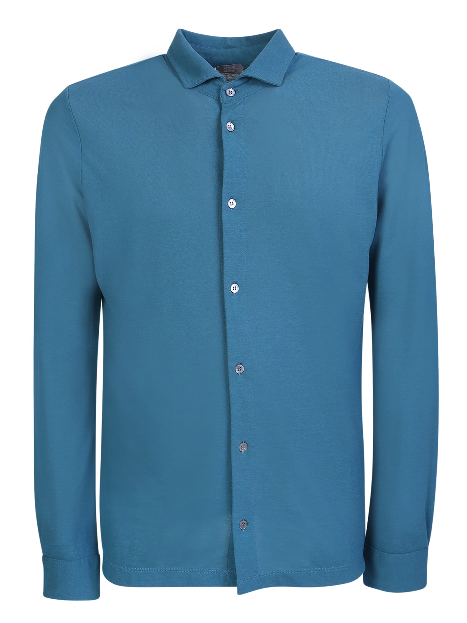 Zanone Teal Cotton Shirt
