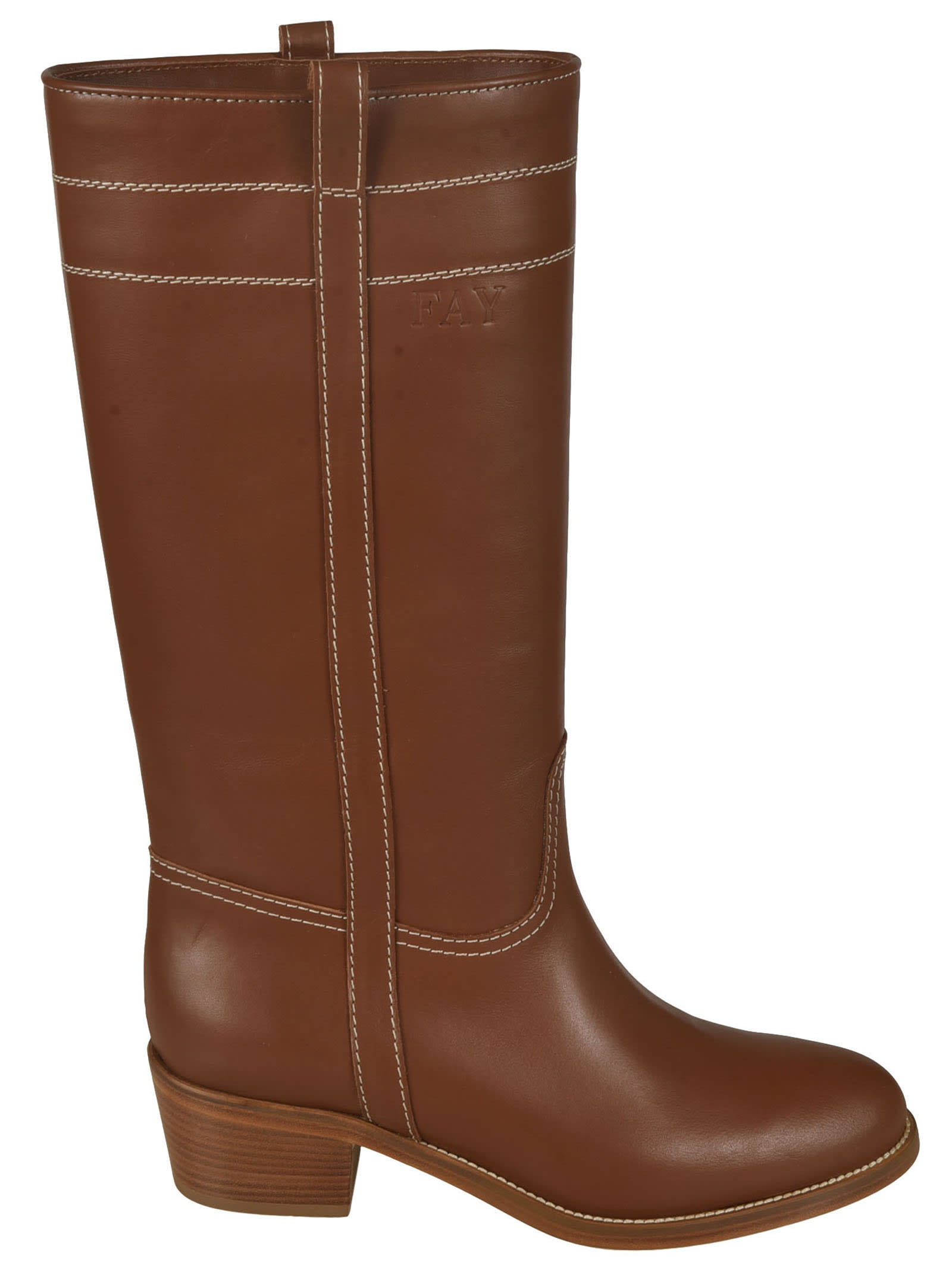 Fay Stitched Fitted Boots