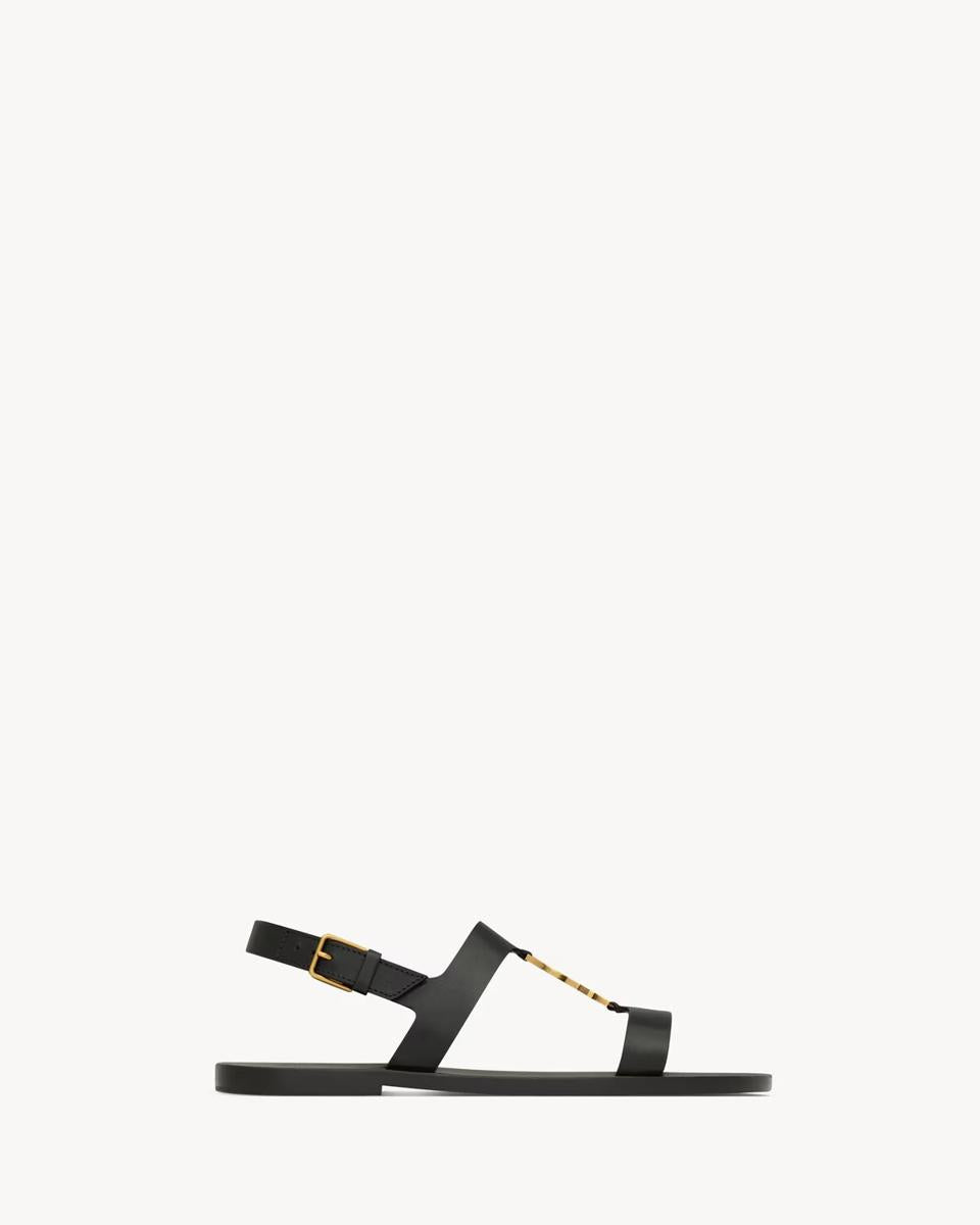 Saint Laurent Cassandre Sandals In Smooth Leather