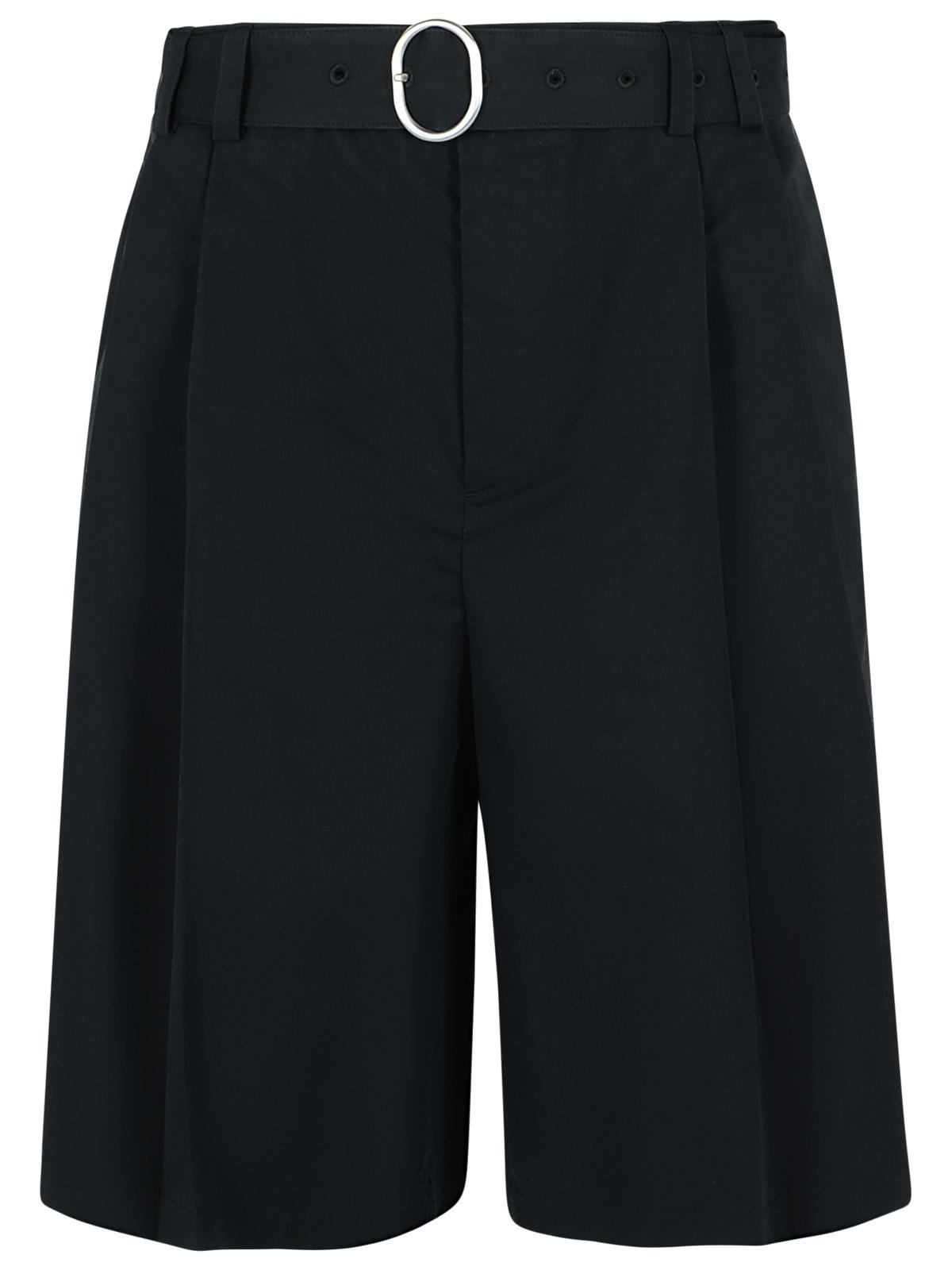 Jil Sander Black Cotton Blend Bermuda Shorts