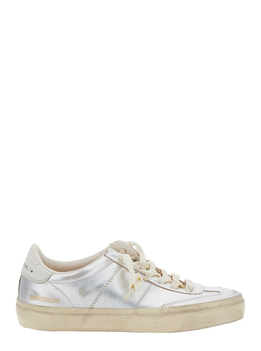 'Soulstar' Metallic Low Top Sneakers With Logo Patch On The Tongue And Logo Lettering On Side And Heel In Leather Woman