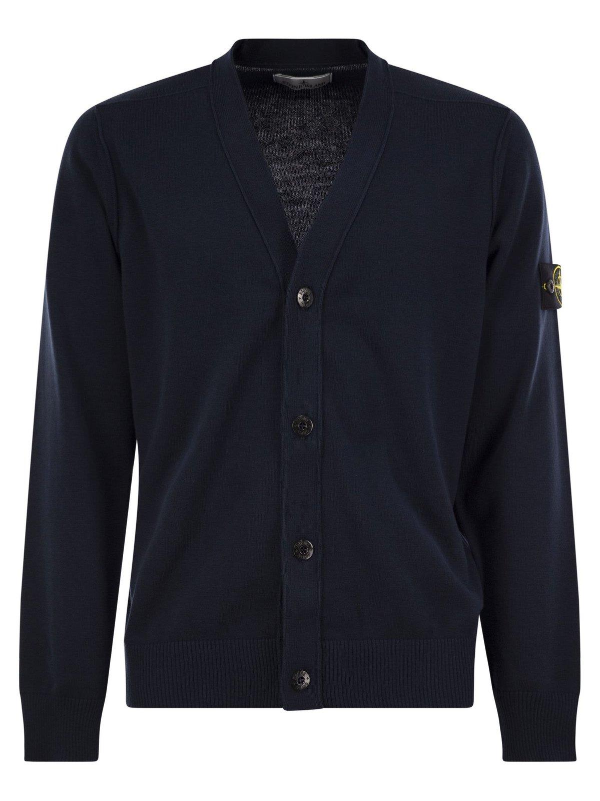 Stone Island Compass Patch V-neck Cardigan