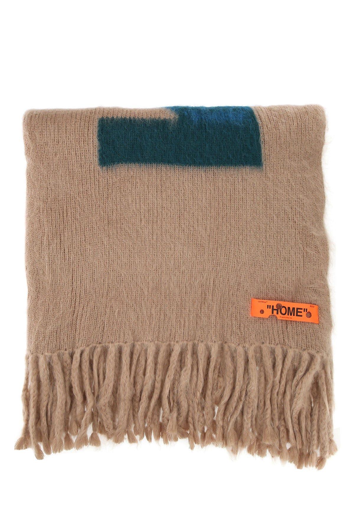 Off-White Cappuccino Mohair Blend Blanket