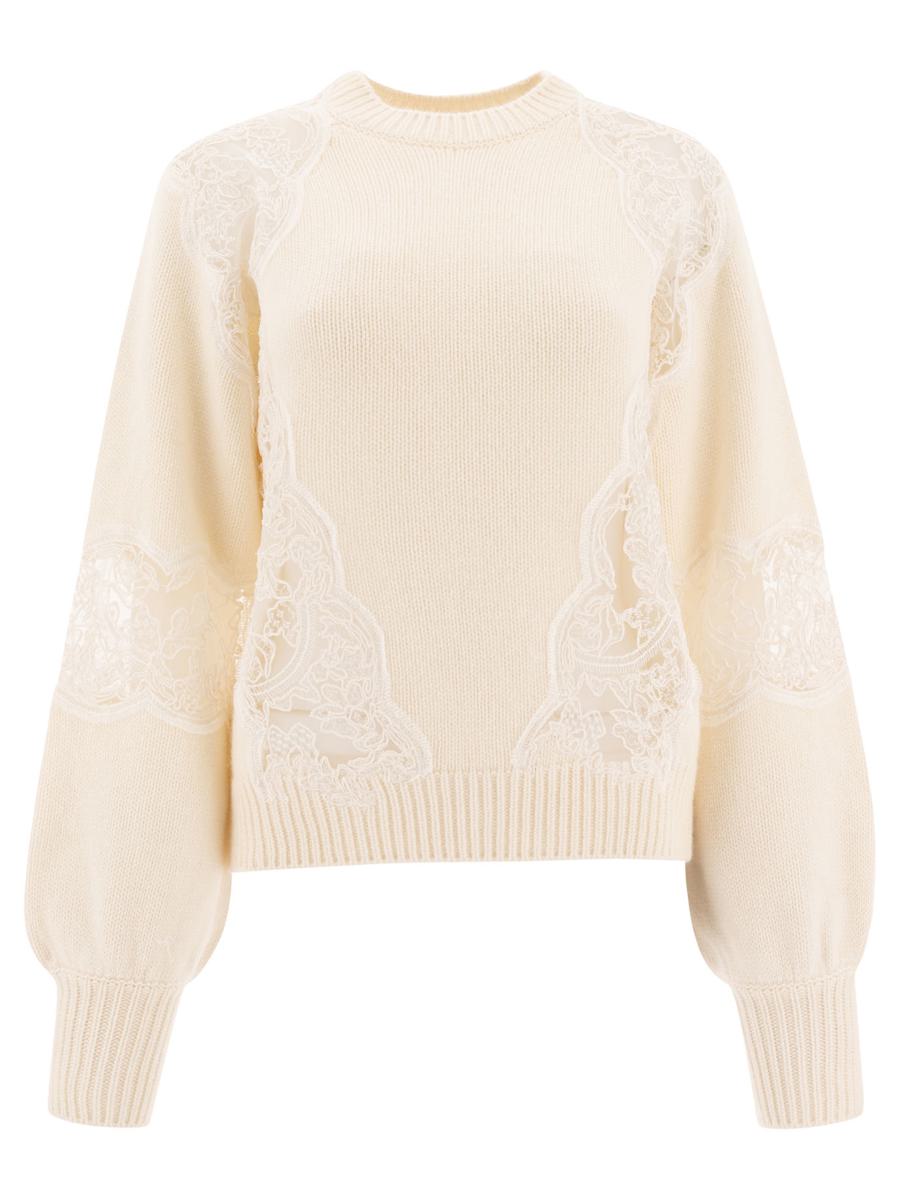 Elie Saab 蕾丝拼接毛衣