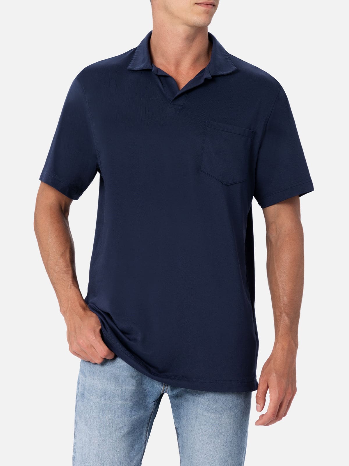 MC2 Saint Barth Man Navy Blue Technical Piquet Polo Shirt Camber