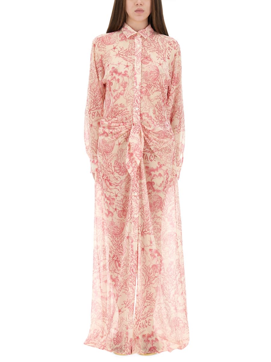Versace underwater Baroque Chemise Cover-up