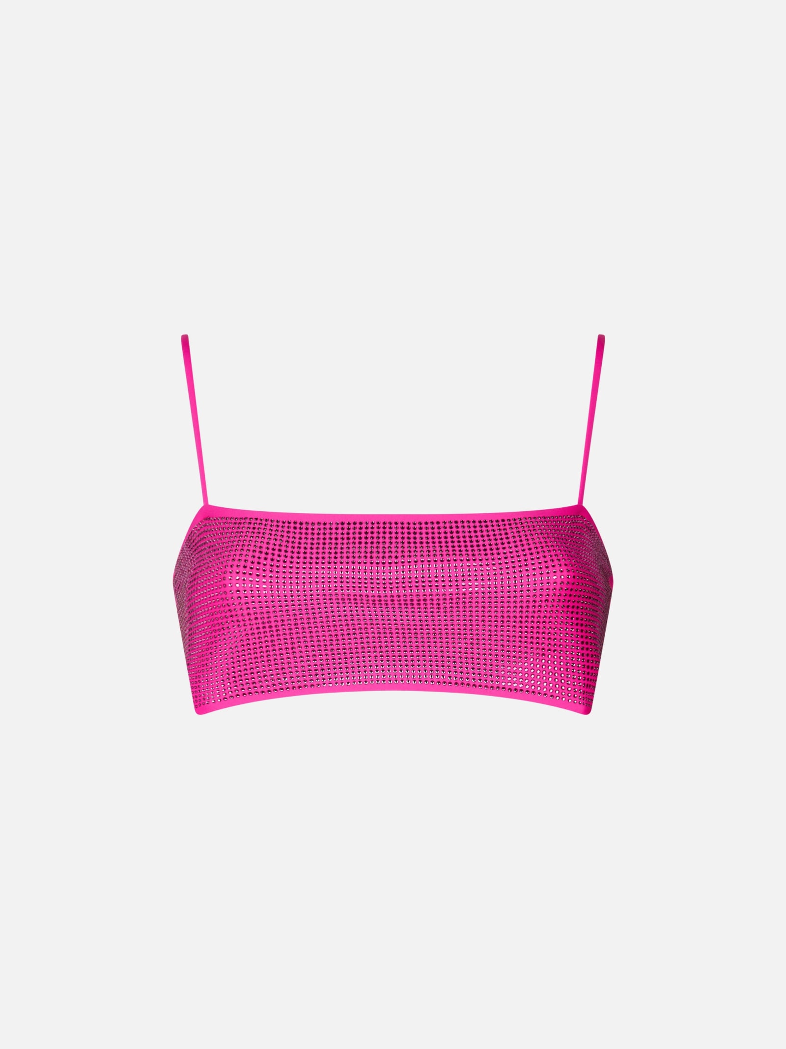 MC2 Saint Barth Woman Bandeau Fuchsia Top With Rhinestones