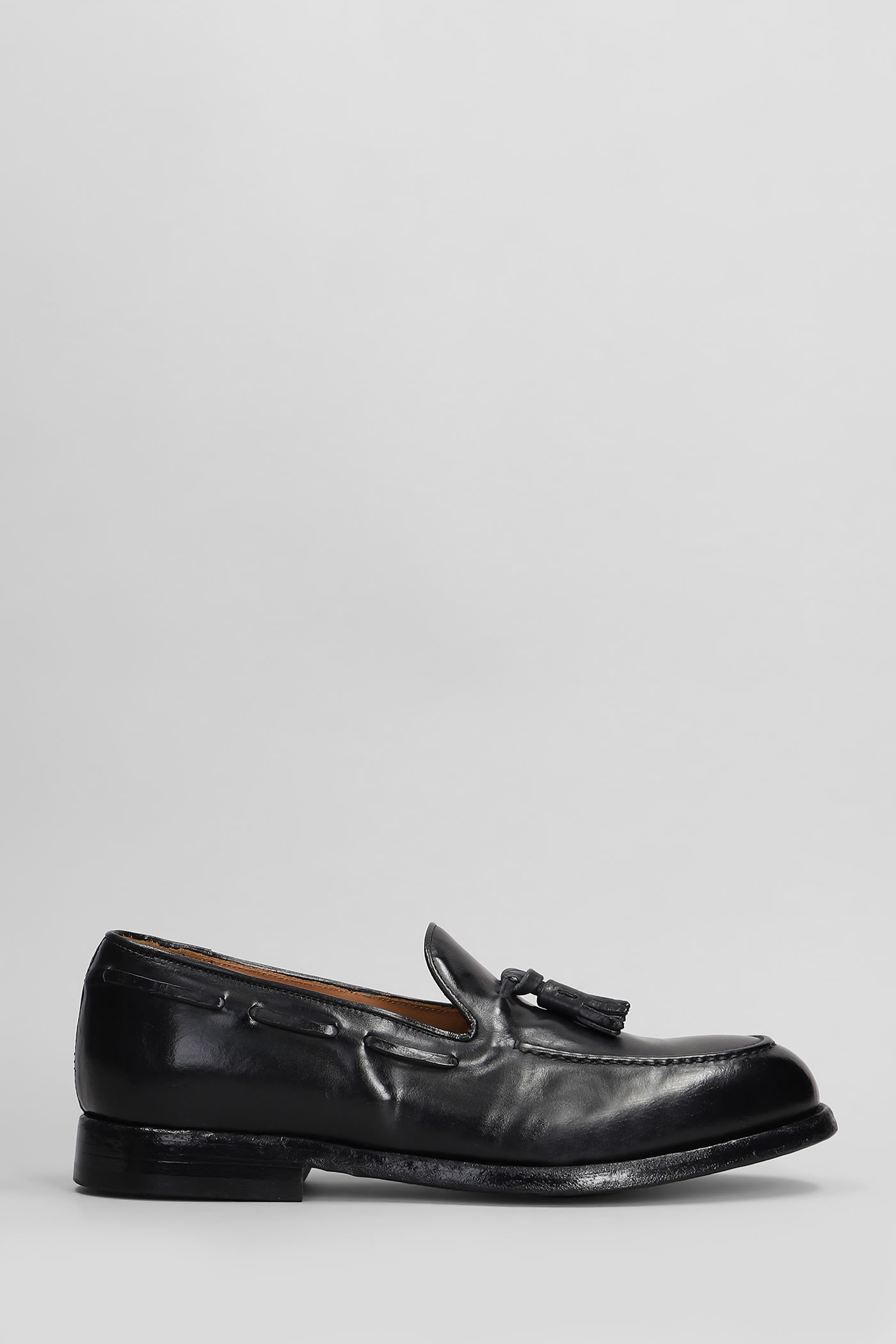 Green George Loafers In Black Leather