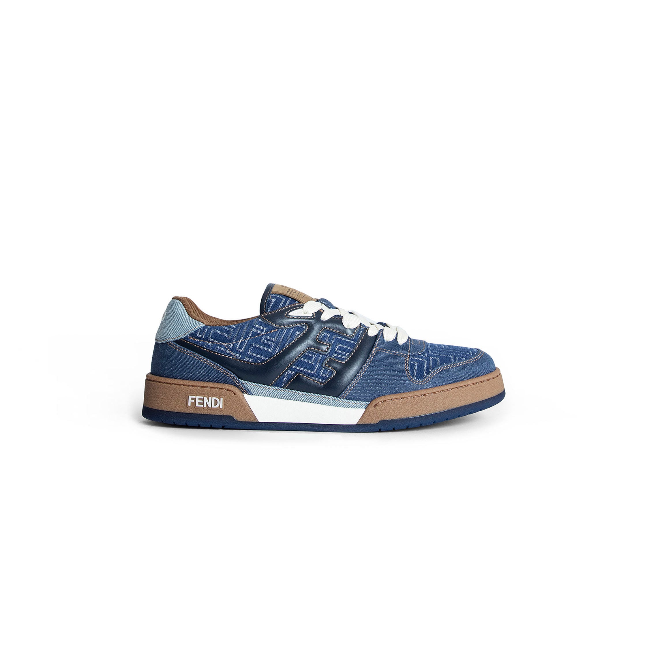 Fendi Match Denim-Effect FF Sneakers