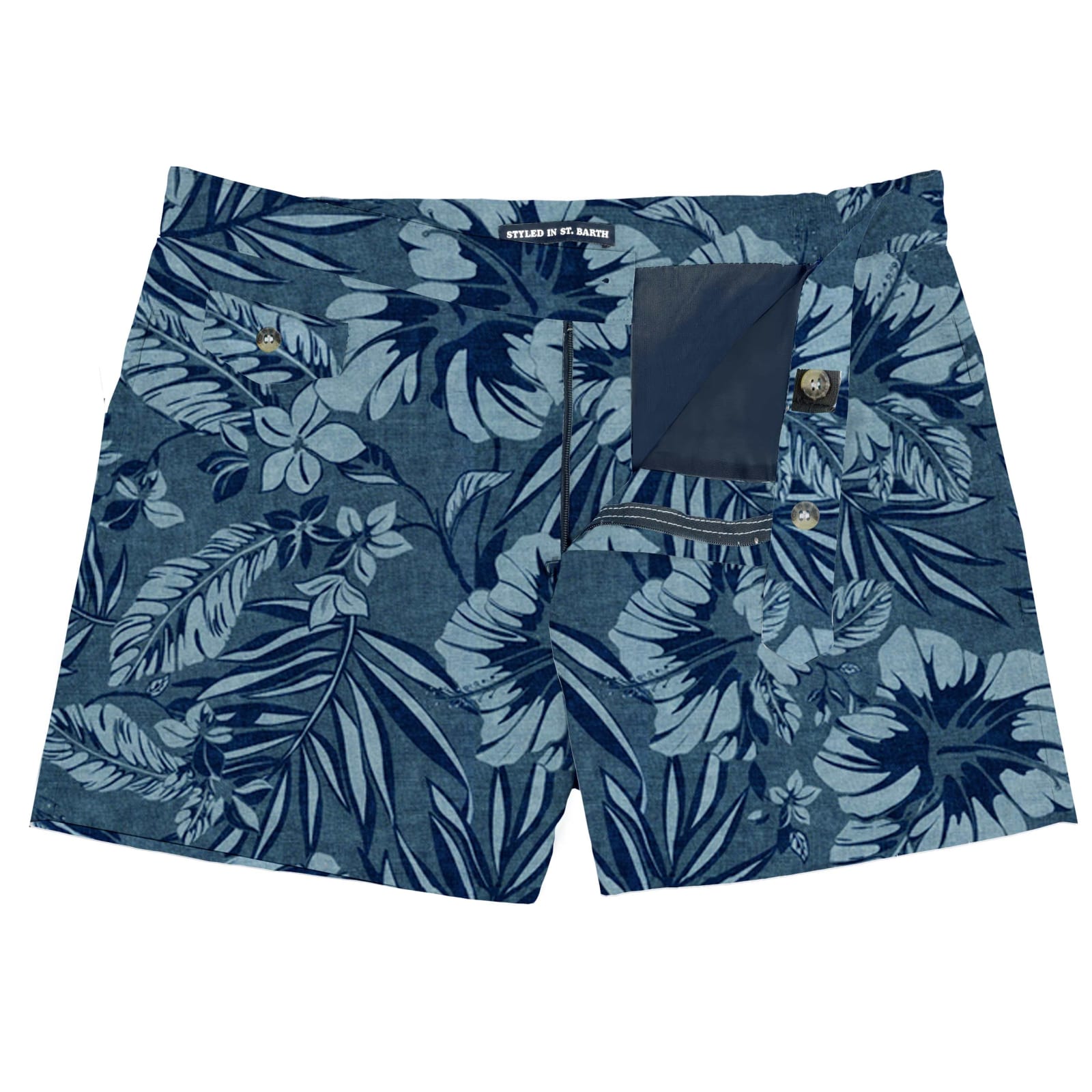 MC2 Saint Barth Man Swim Shorts With Tropical Print