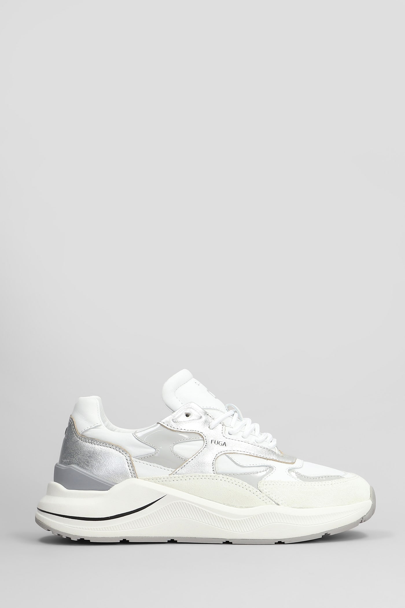 D. A.T. E. Fuga Sneakers In White Suede And Leather