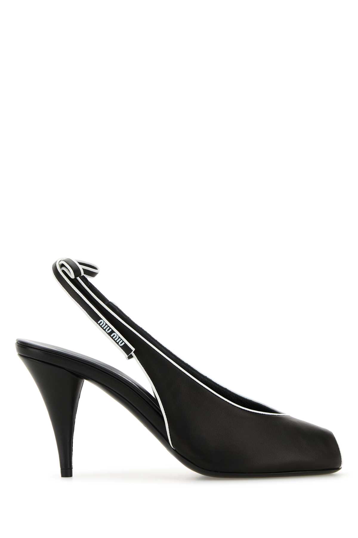 Miu Miu Black Nappa Leather Sandals