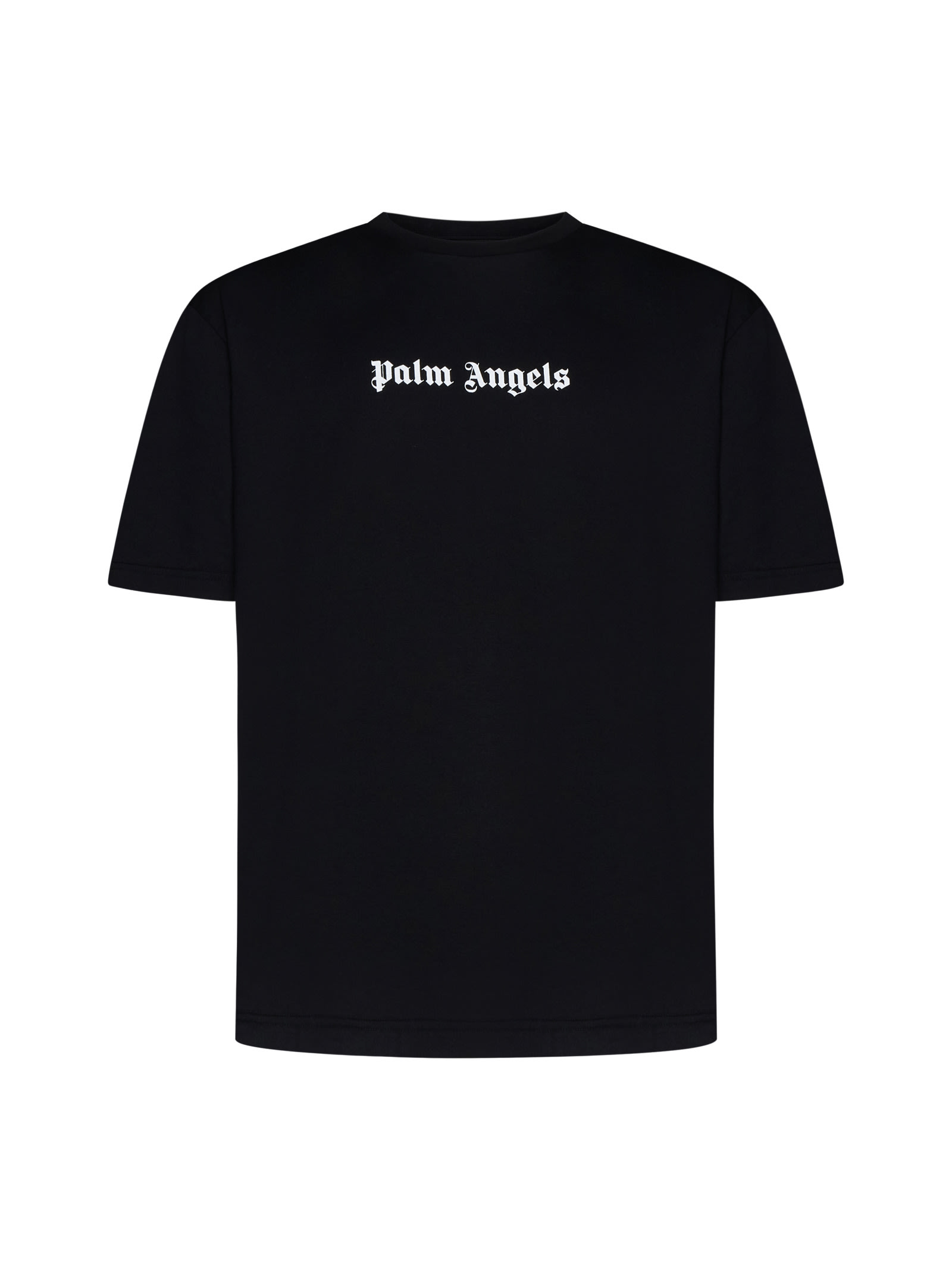 Palm Angels Black T-shirt With Front Logo