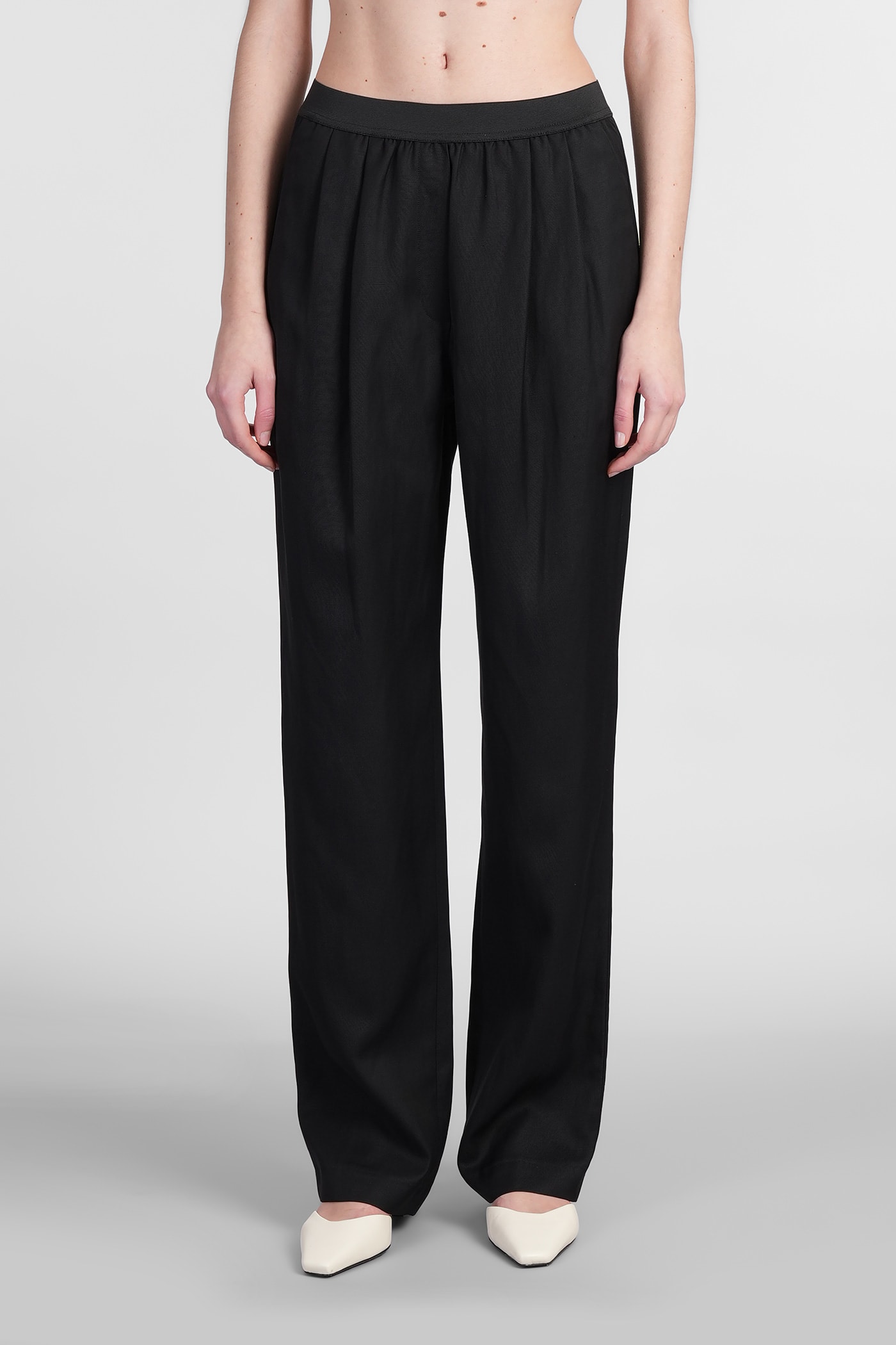 Loulou Studio Takaroa Pants In Black Viscose