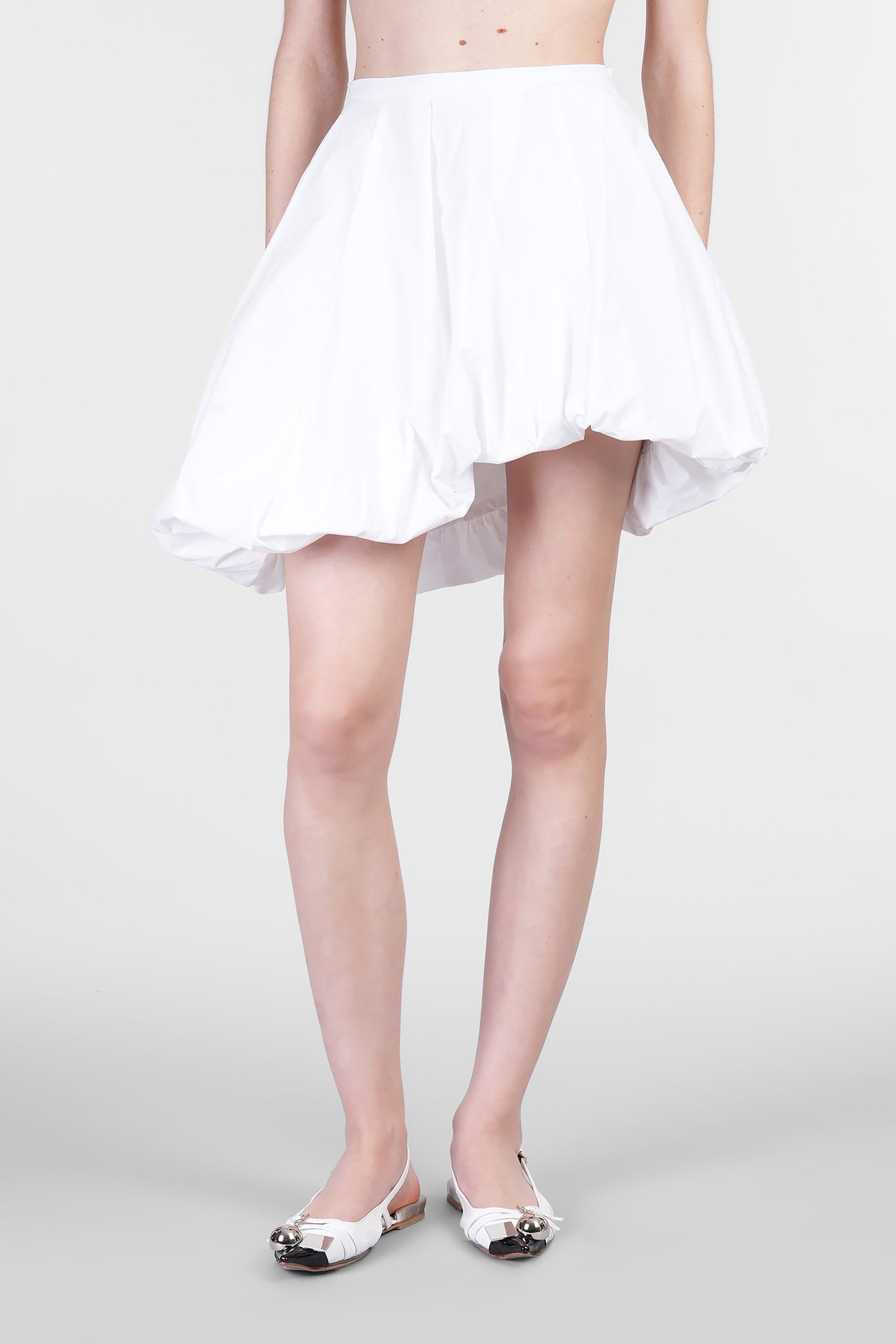 TheLatest Beverly Skirt In White Cotton