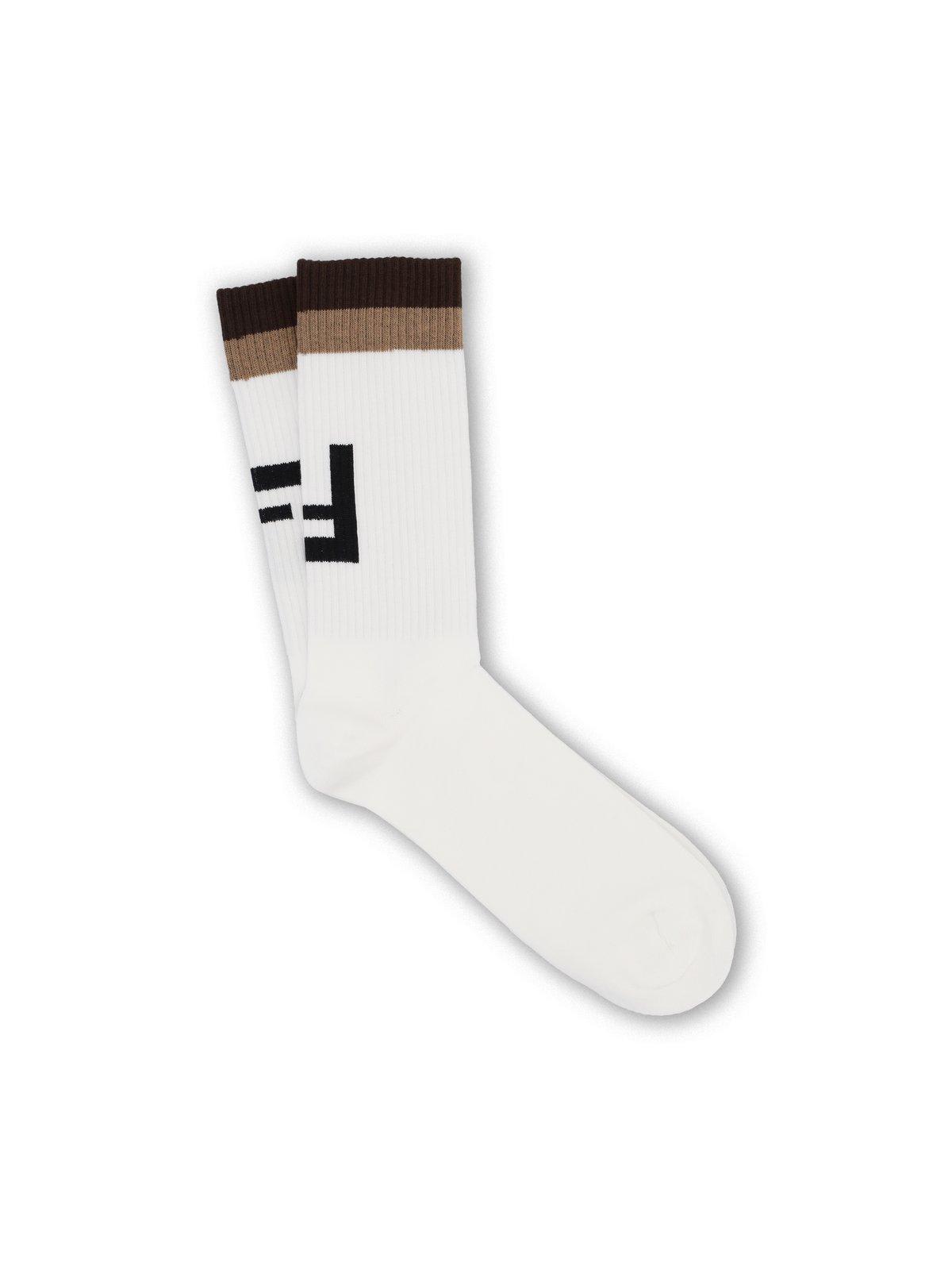 Fendi Ff Jacquard Ribbed Socks