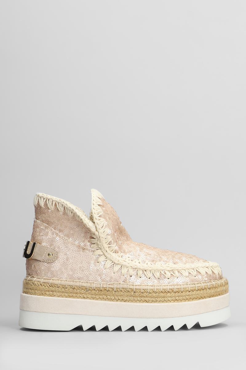Mou Eskimo Jute Eva Low Heels Ankle Boots