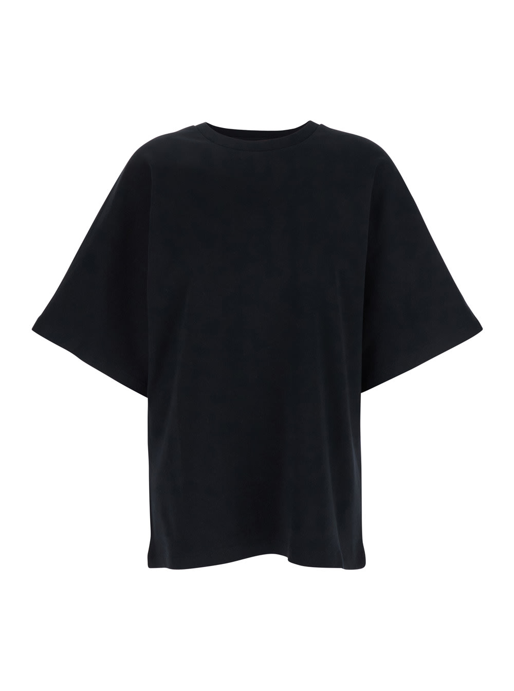AG Jeans Black Crewneck T-shirt With Logo Printed On The Back In Cotton Woman