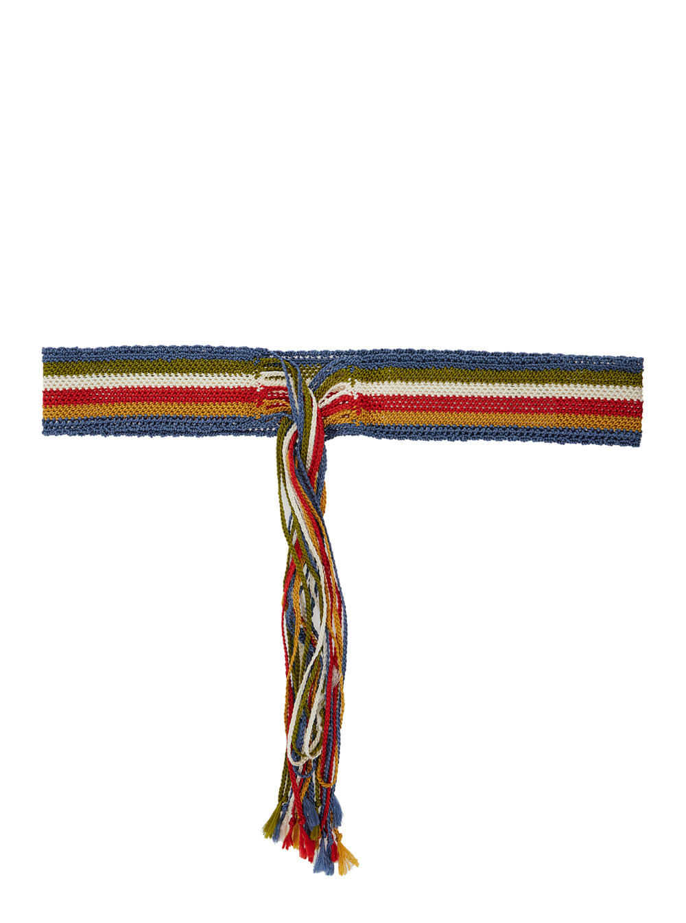 Momonì jose Multicolor Belt With Striped Motif And Maxi Fringed Ends In Fabric Woman