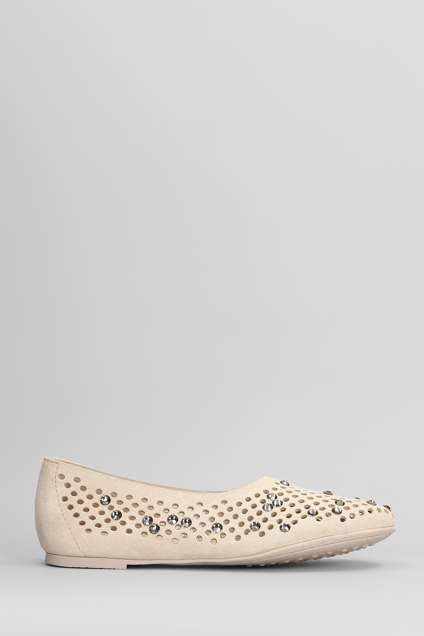 Pedro Garcia Ariane Ballet Flats In Beige Suede