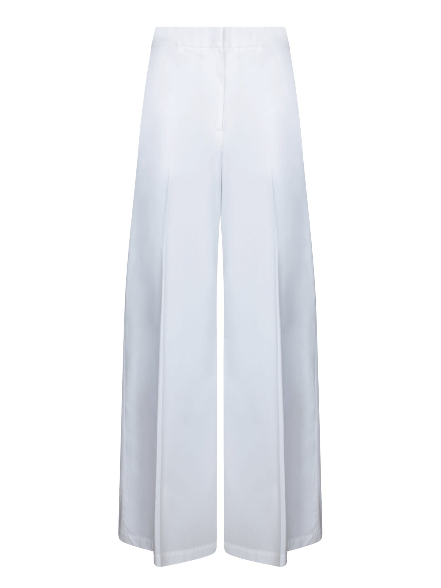 MSGM White Cotton Wide-leg Pants