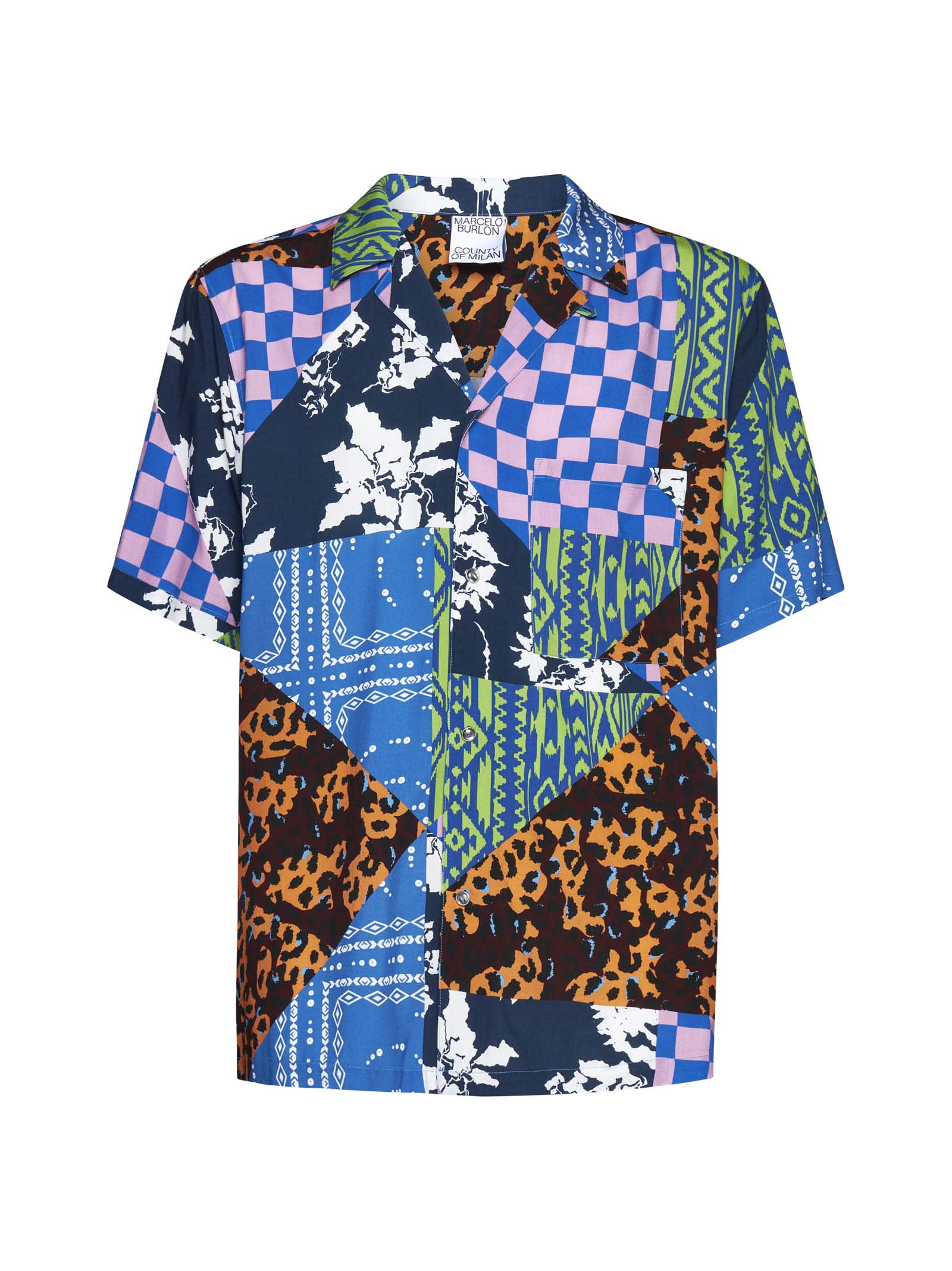Marcelo Burlon Patchwork Print Shirt
