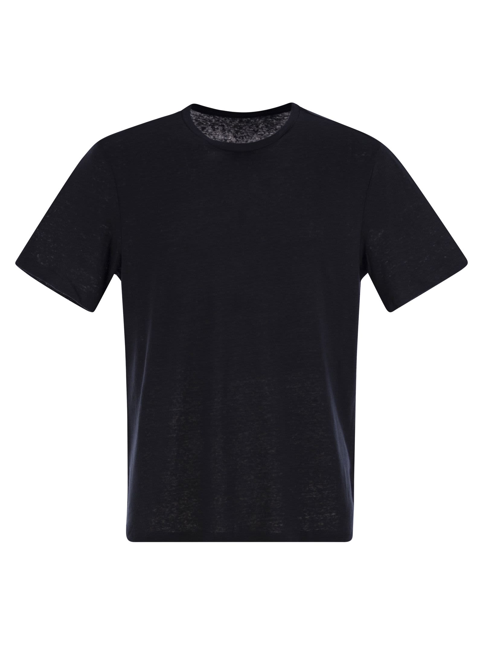 Majestic Filatures Crew-neck And Short-sleeved T-shirt In Linen