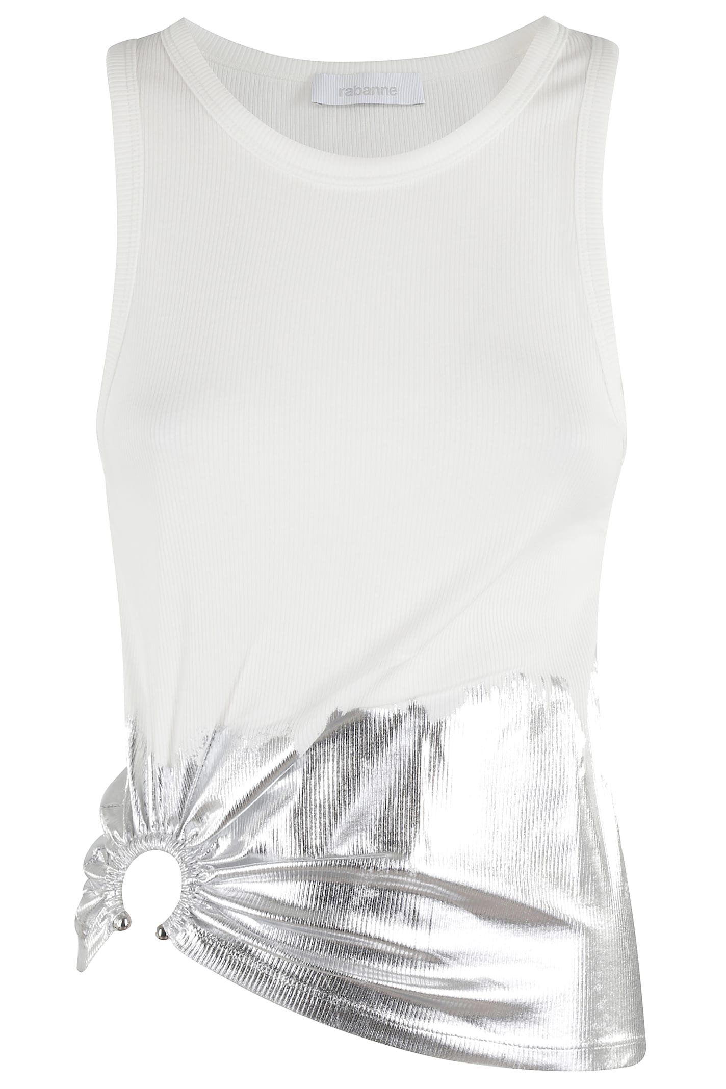 Paco Rabanne Ribbed Top With Piercing Applique
