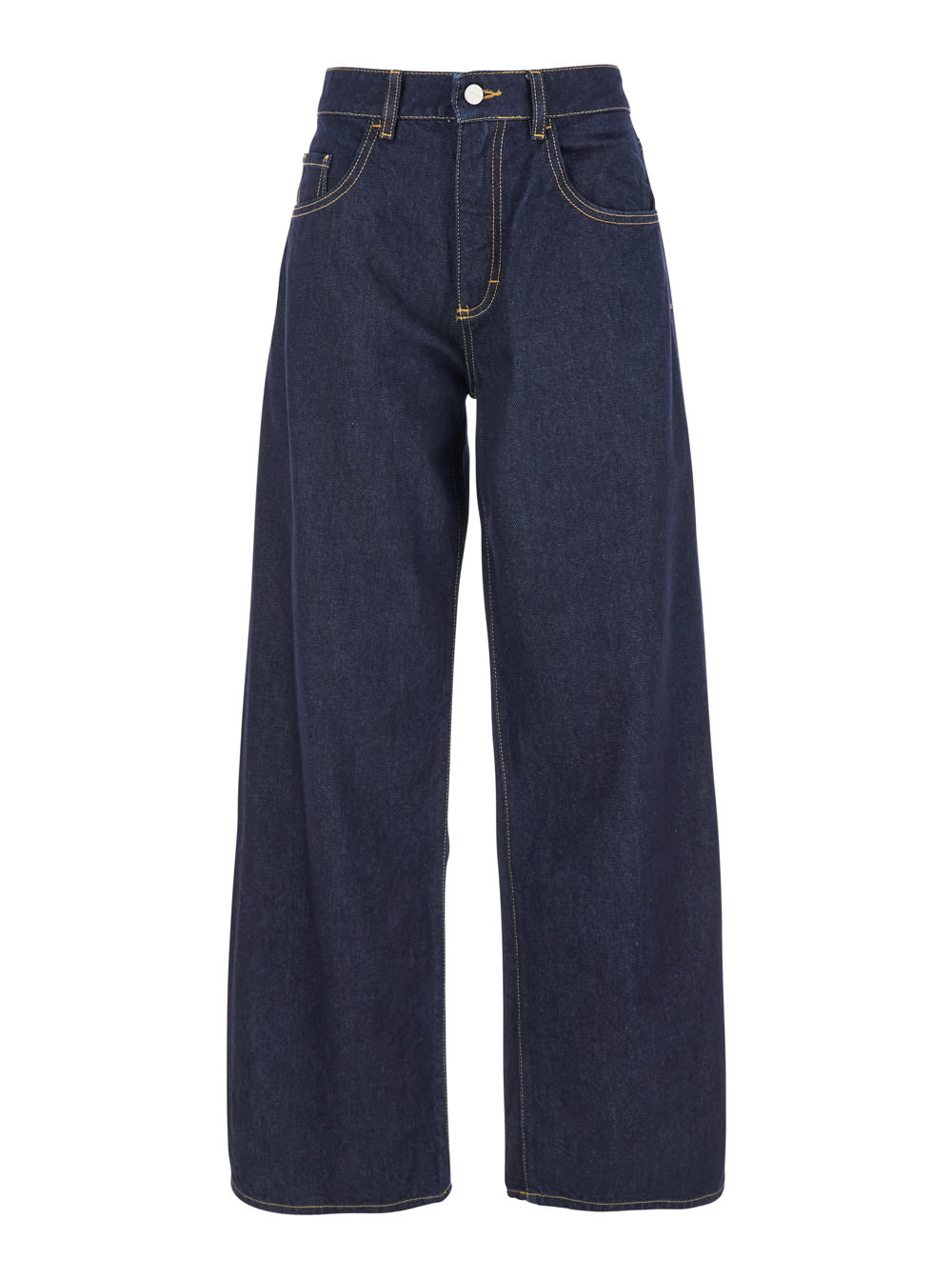 Icon Denim daddy Jean Blue Jeans With Logo Detail On The Rear And Logo Patch On The Rear In Denim Woman