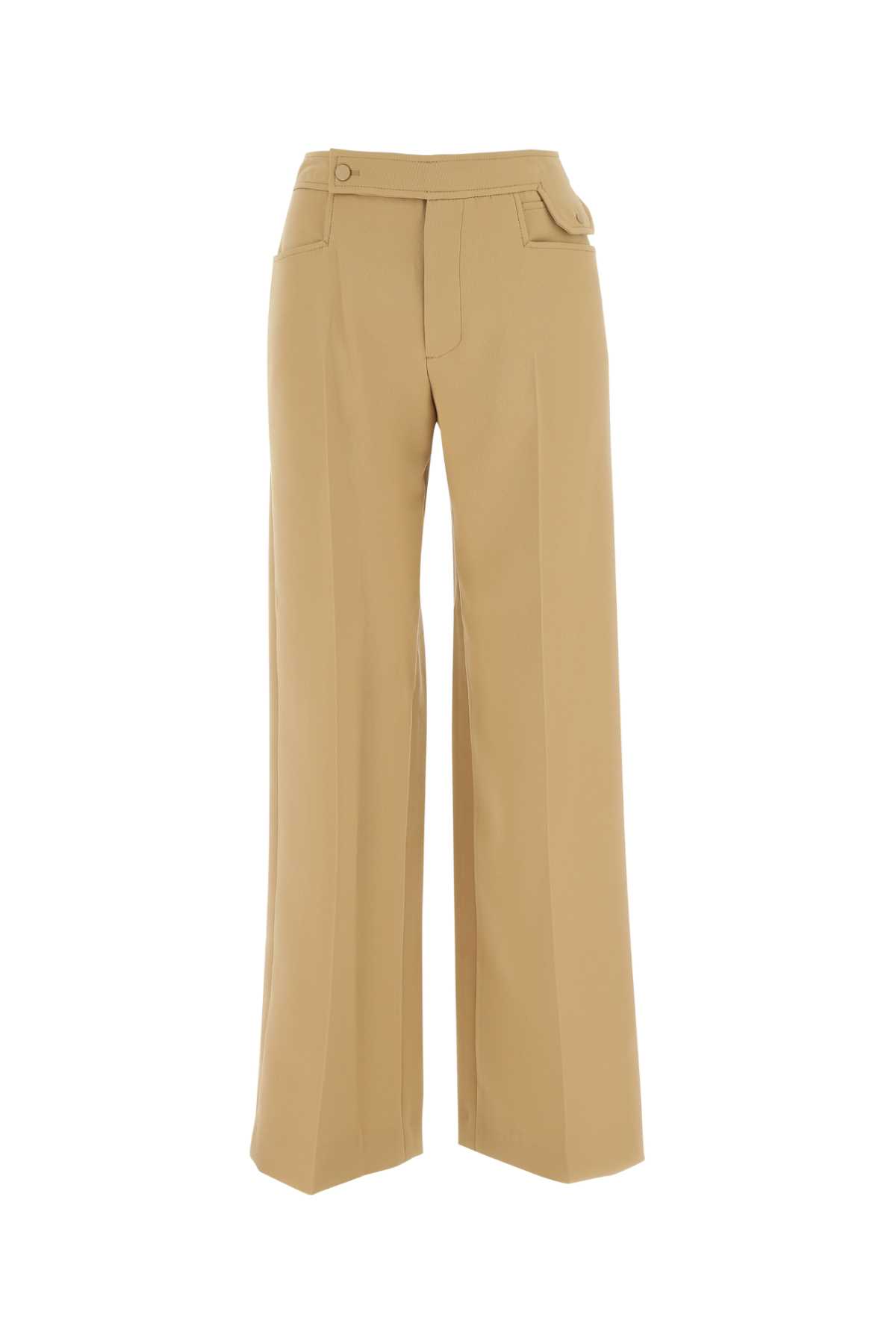 Low Classic Camel Polyester Wide-leg Pant
