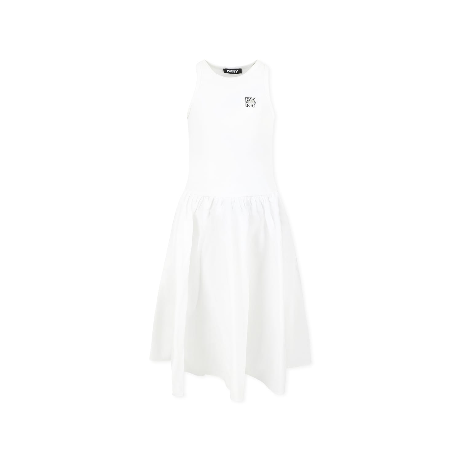 DKNY White Dress For Girl With Logo