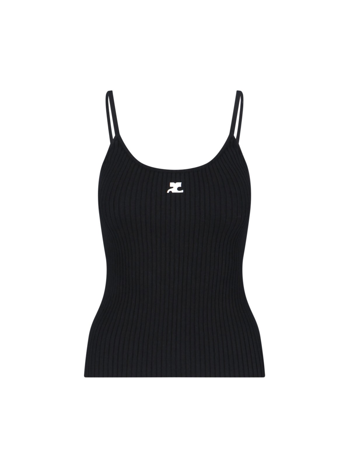Courrèges Logo Ribbed Top