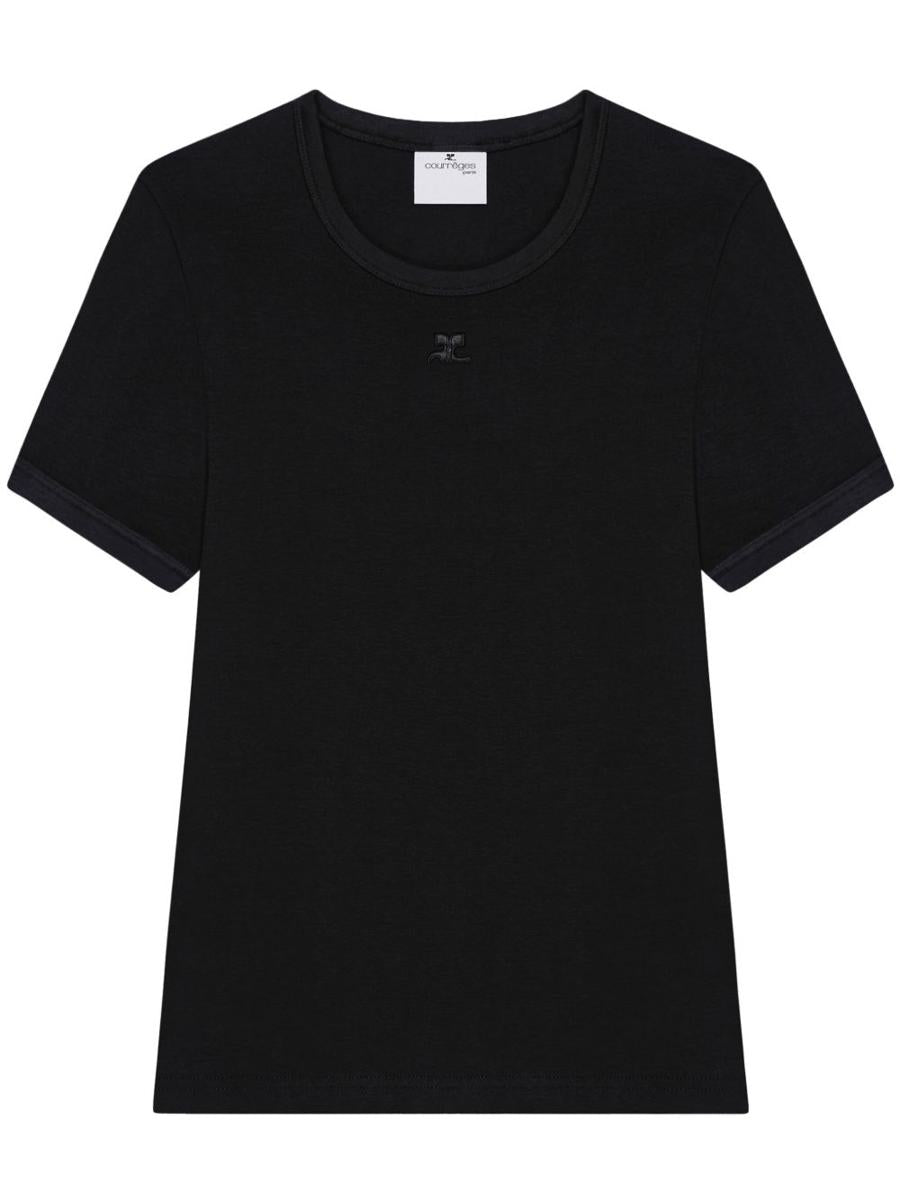 Courrèges Logo印花棉质T恤