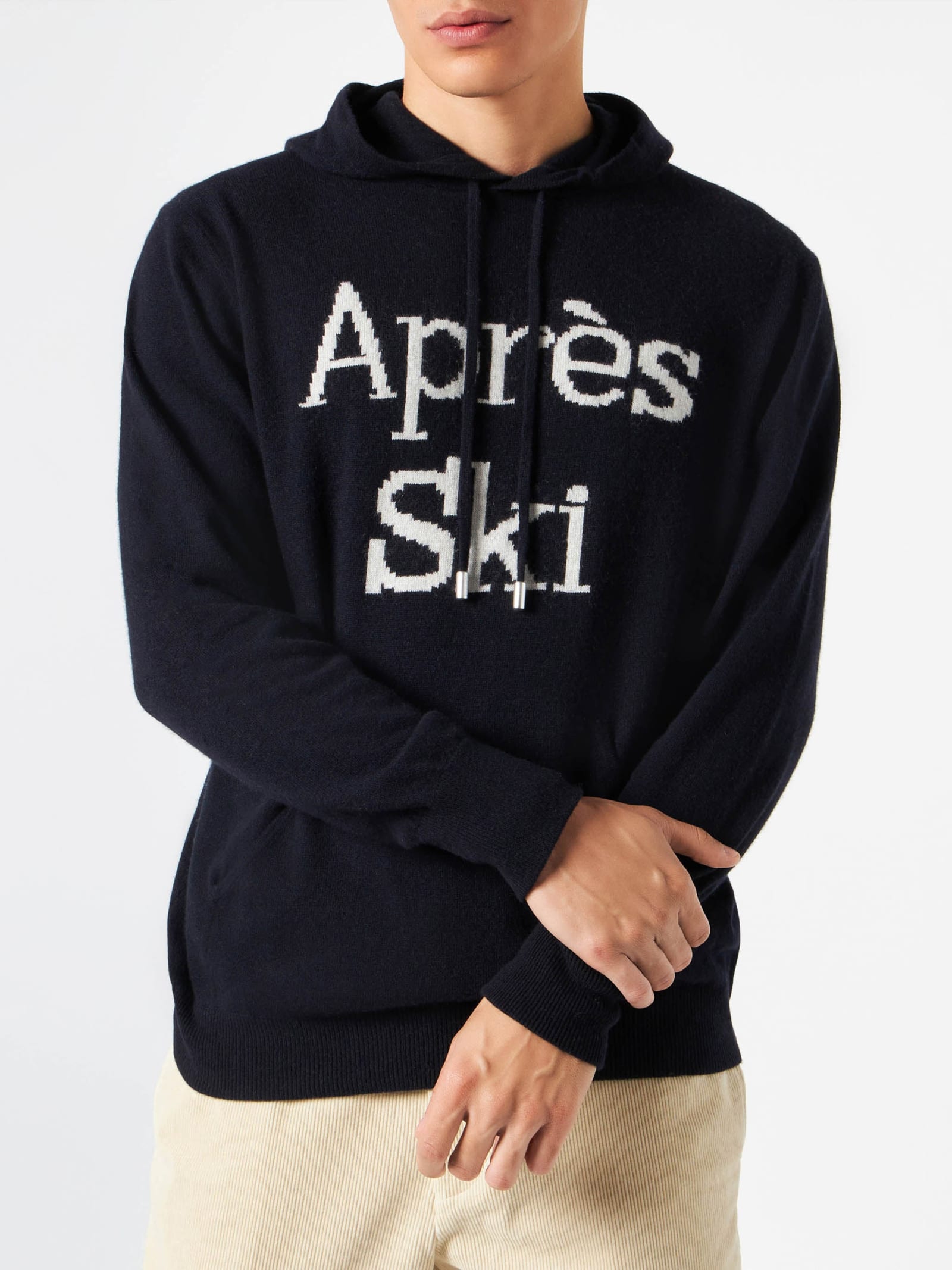 MC2 Saint Barth Man Hoodie Sweater With Après Ski Embroidery