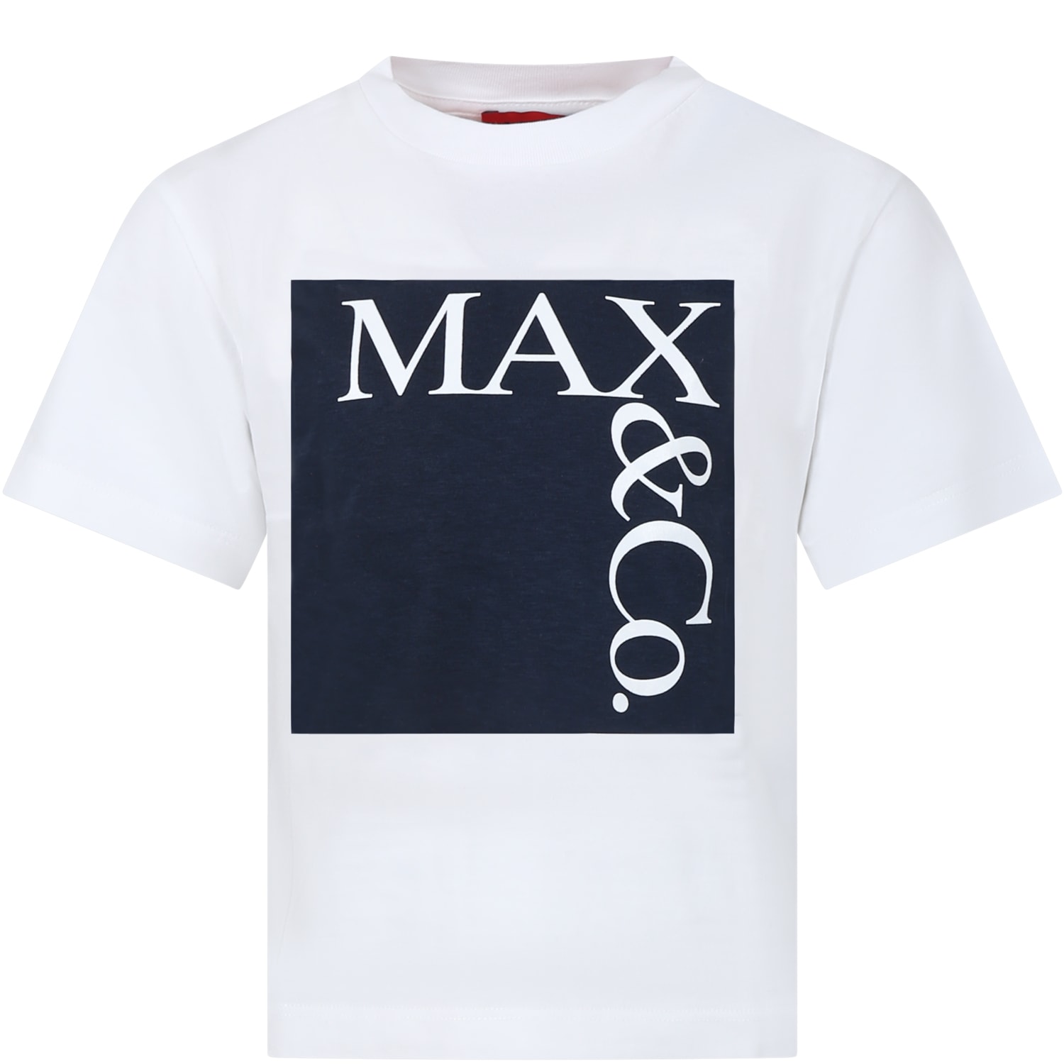 Max & Co. White T-shirt For Girls With Logo