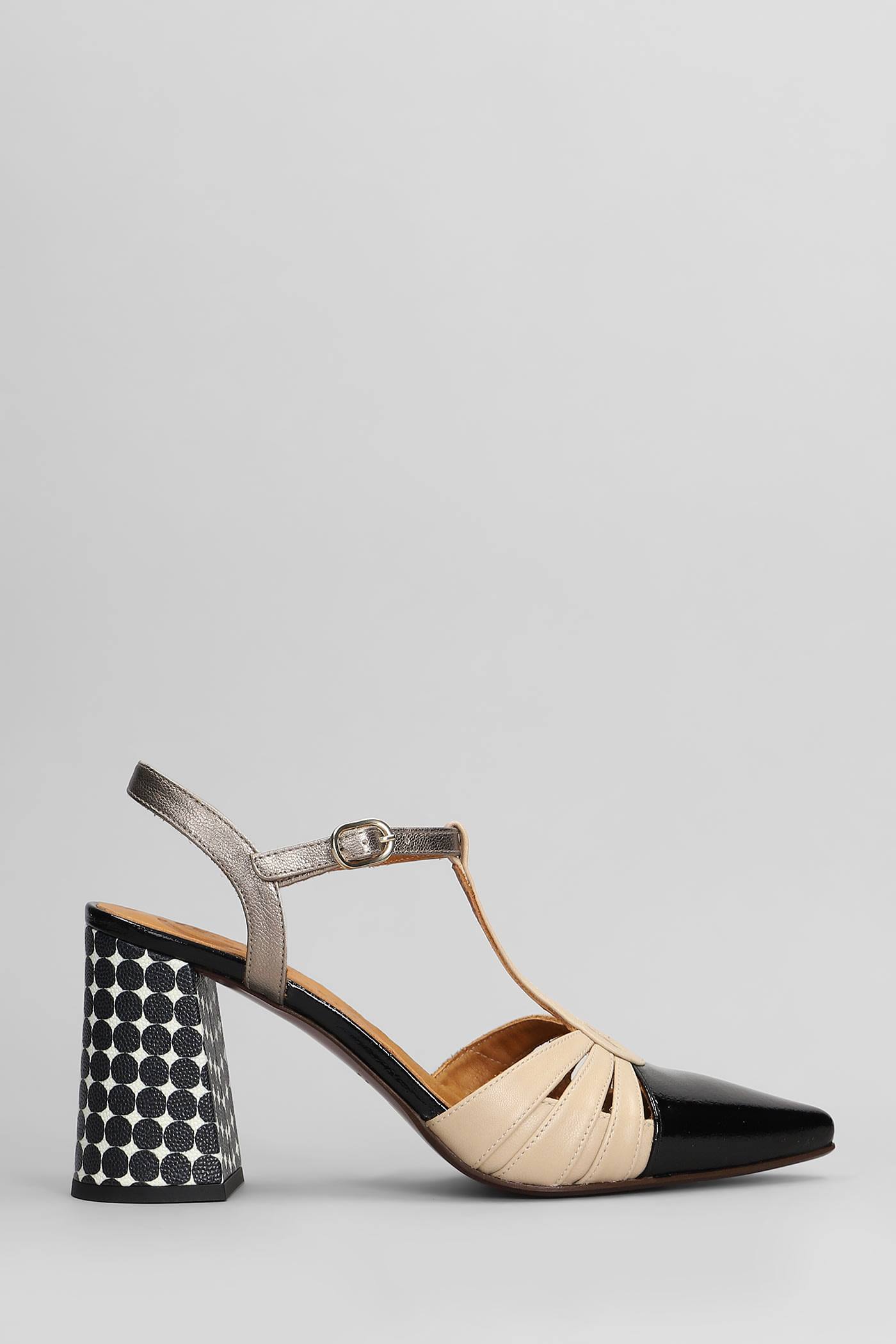 Chie Mihara Pumps In Black Leather And Fabric