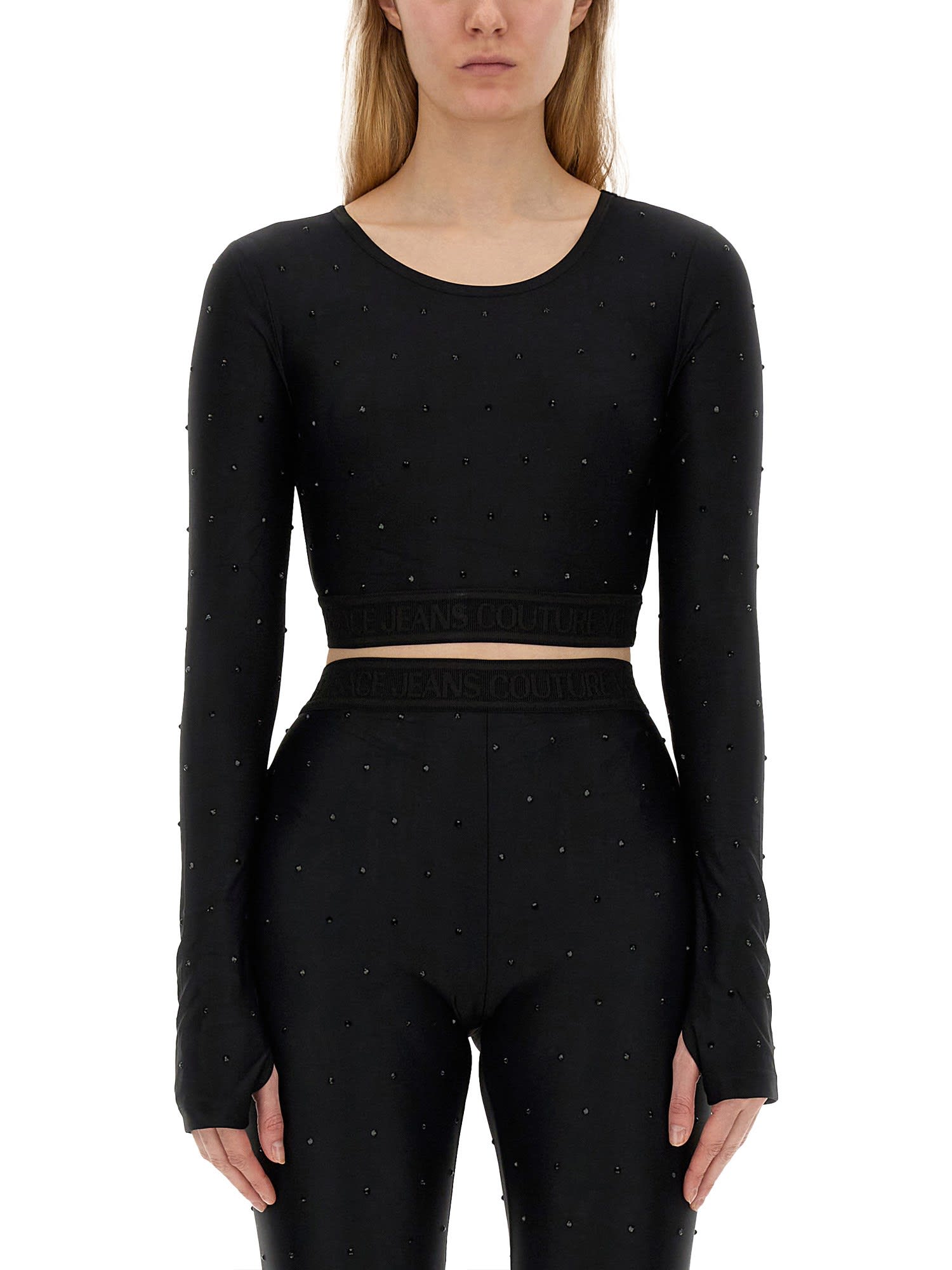 Versace Jeans Couture Long-sleeved Cropped Top