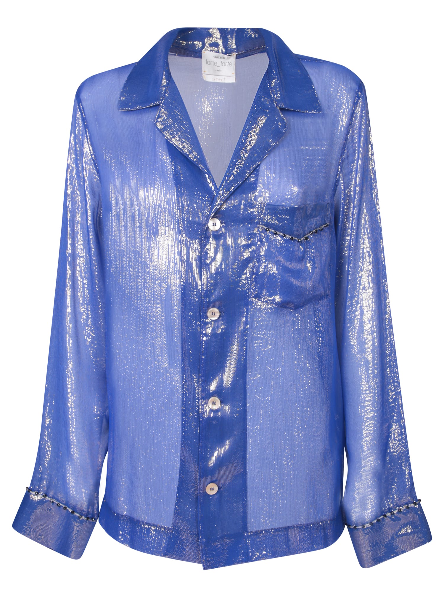 Forte_Forte Celeste Lurex Chiffon Shirt