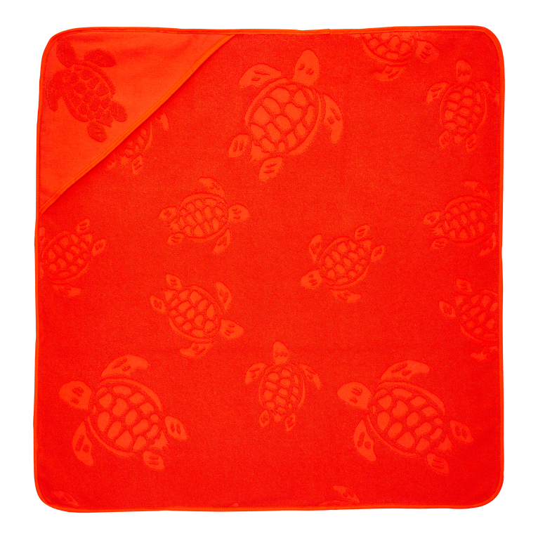 Vilebrequin Baby Beach Towel Turtle Jacquard Solid - Santou - Red - Size OSFA