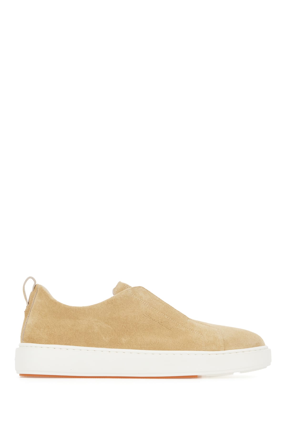 Santoni Beige Suede Slip Ons