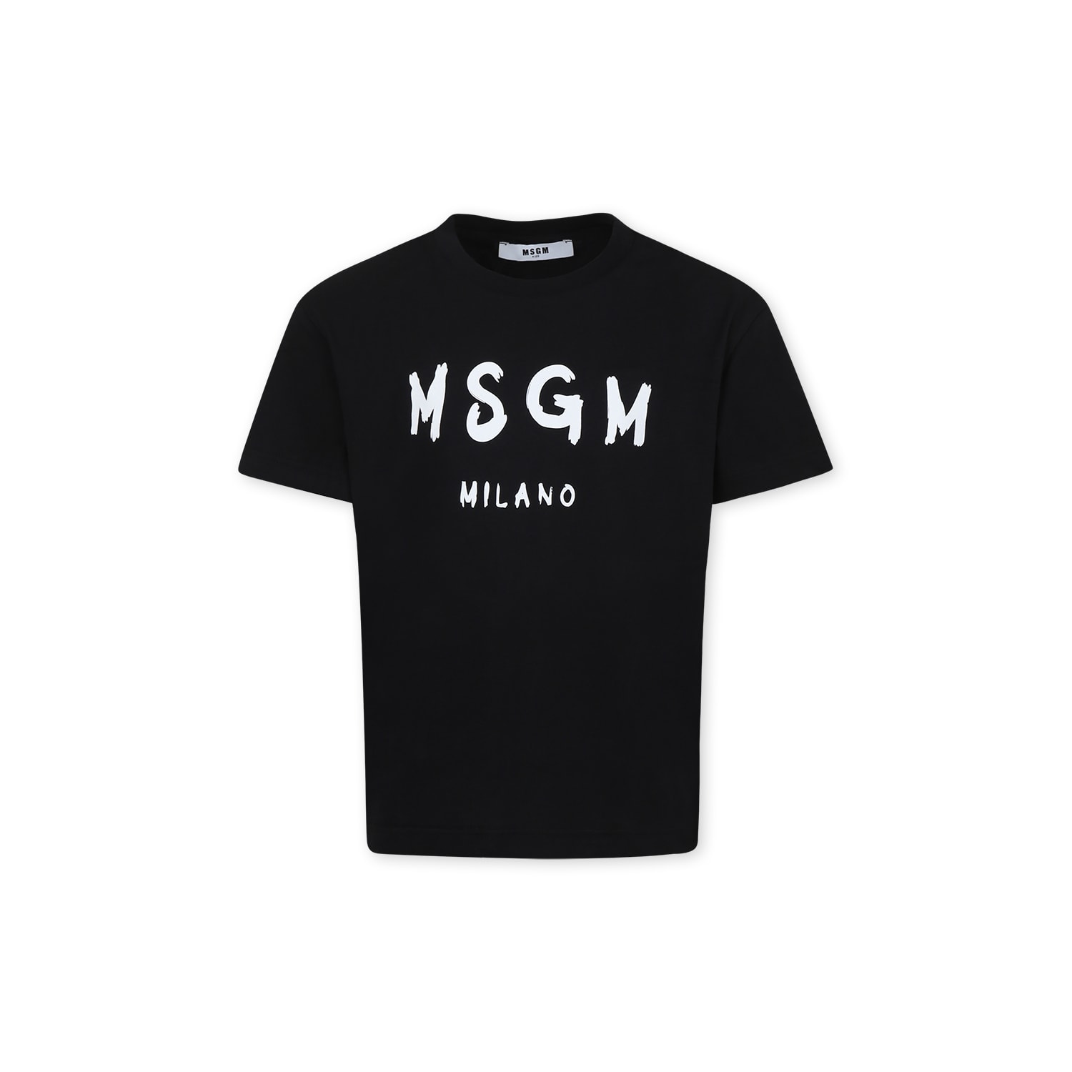 MSGM Black T-shirt For Kids With Logo