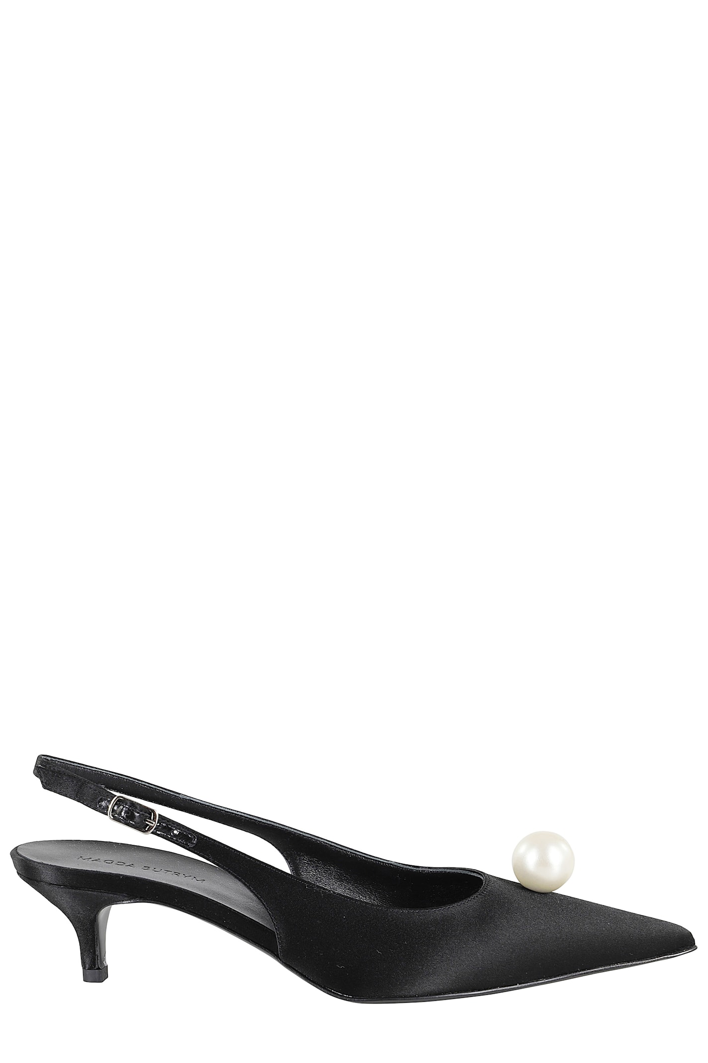 Magda Butrym Slingback Kitten Heels Black Pearl