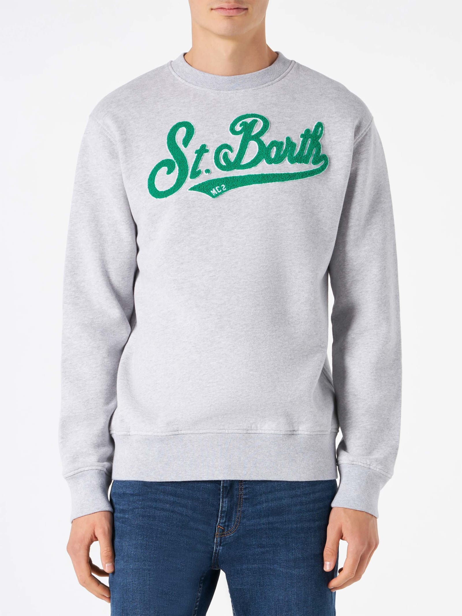 MC2 Saint Barth Man Crewneck Sweatshirt With Terry Logo