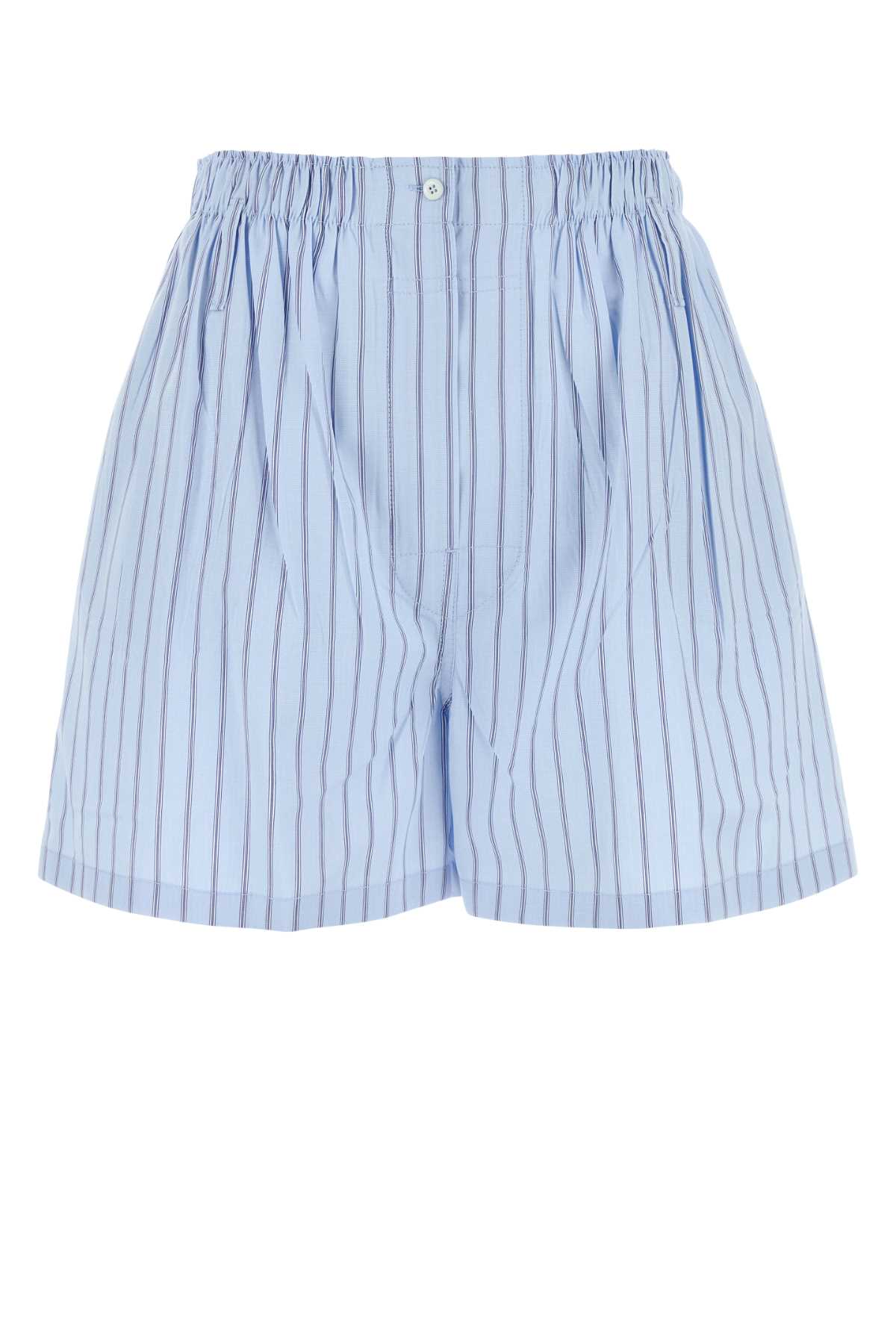 Prada Embroidered Poplin Shorts