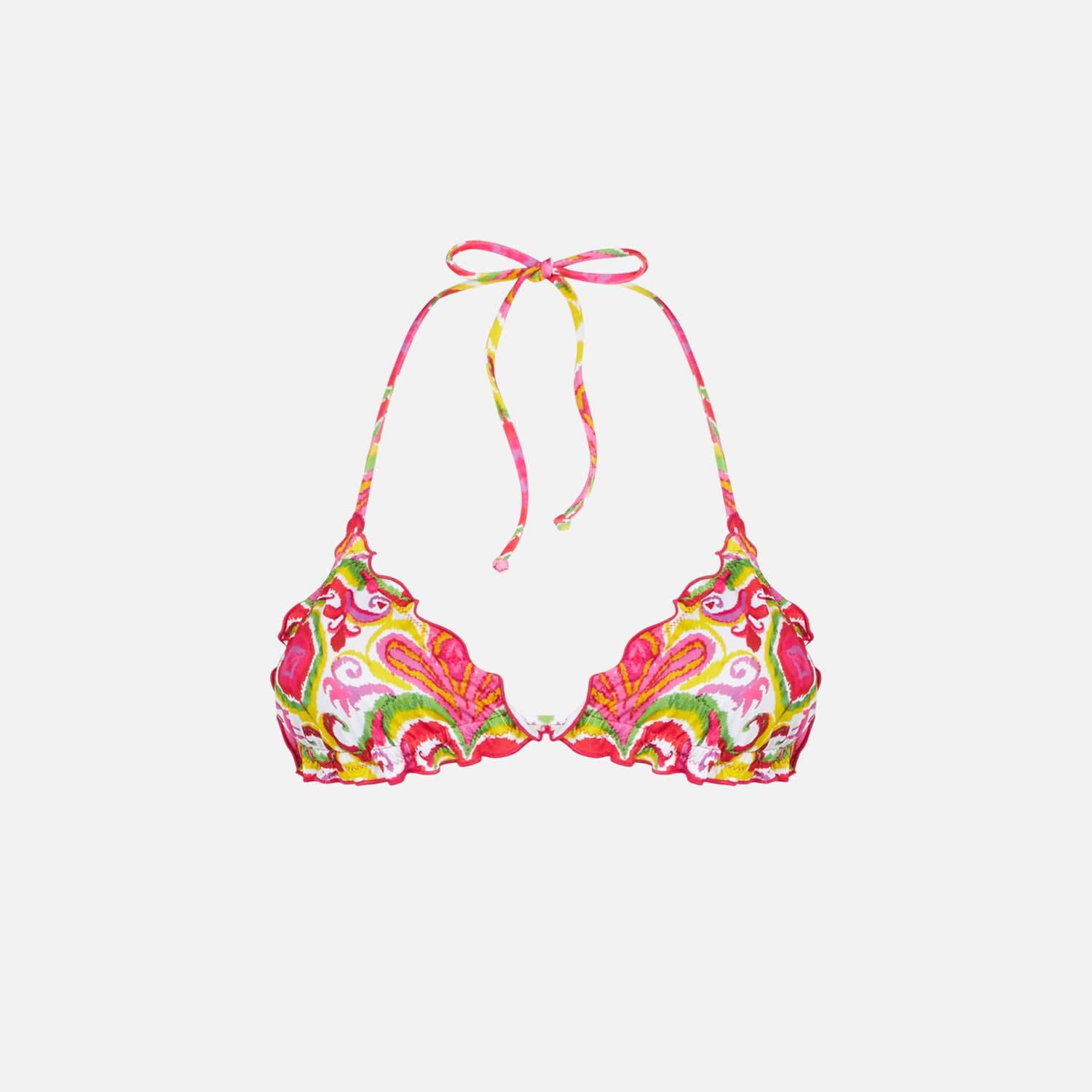MC2 Saint Barth Woman Triangle Top Swimsuit With Ikat Print