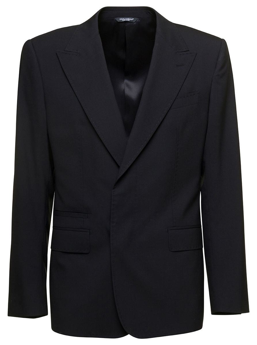 'New Sicilia' Black Single-Breasted Jacket With Concelaed Fastening In Stretch Wool Man