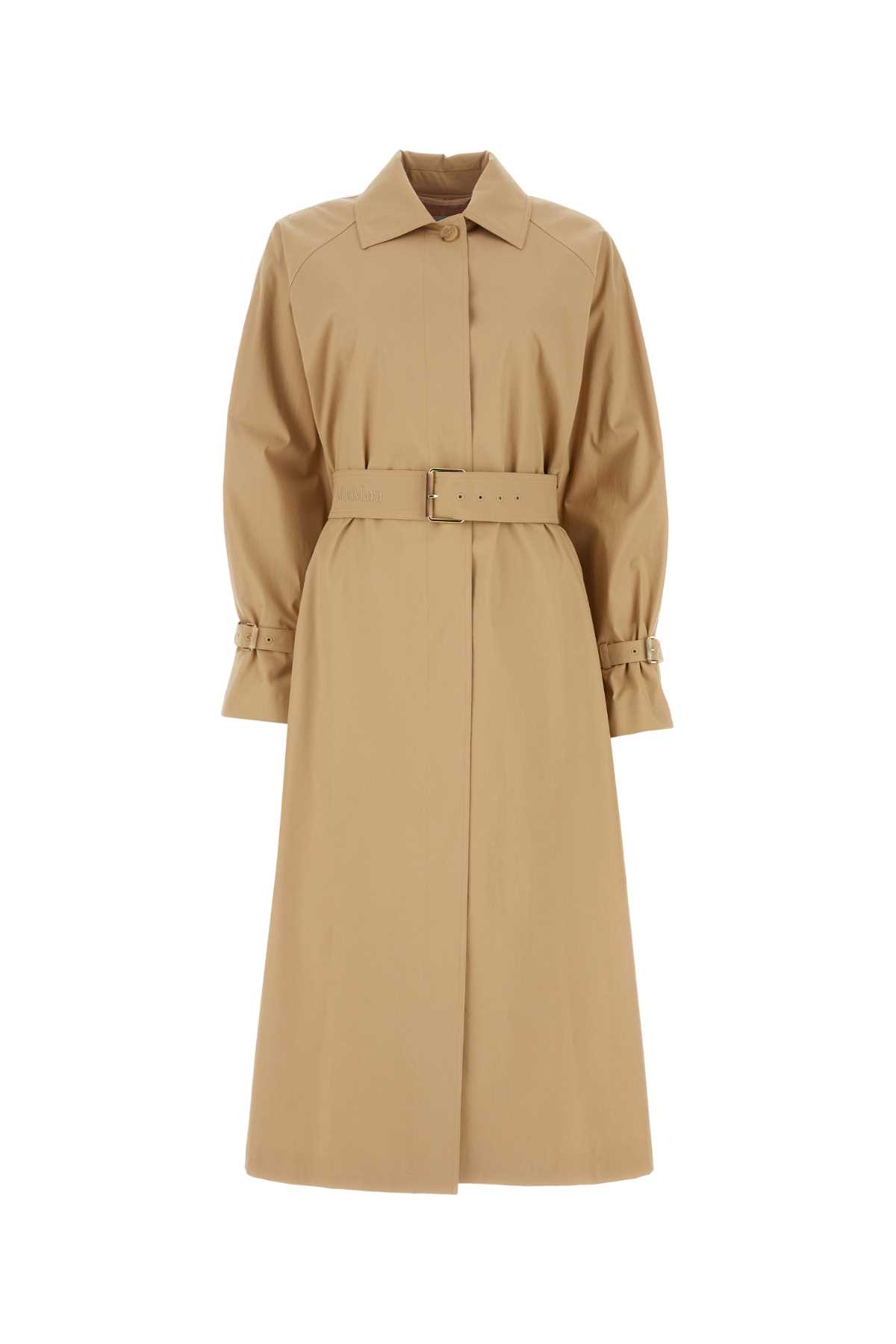 Max Mara Beige Stretch Cotton Memo Oversize Trench