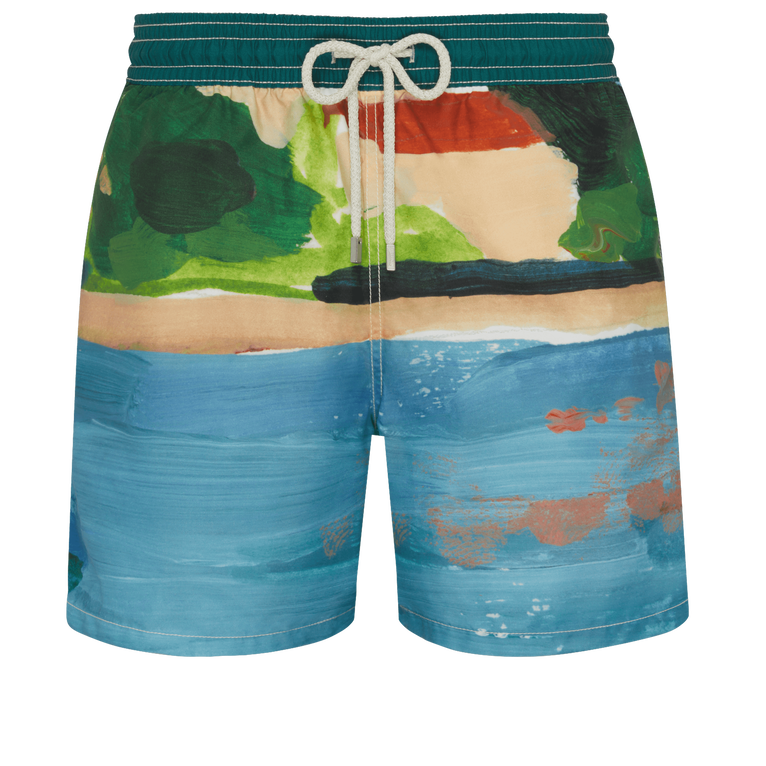 Vilebrequin Men Swim Shorts 360 Landscape - Swimming Trunk - Moorea - Blue - Size M